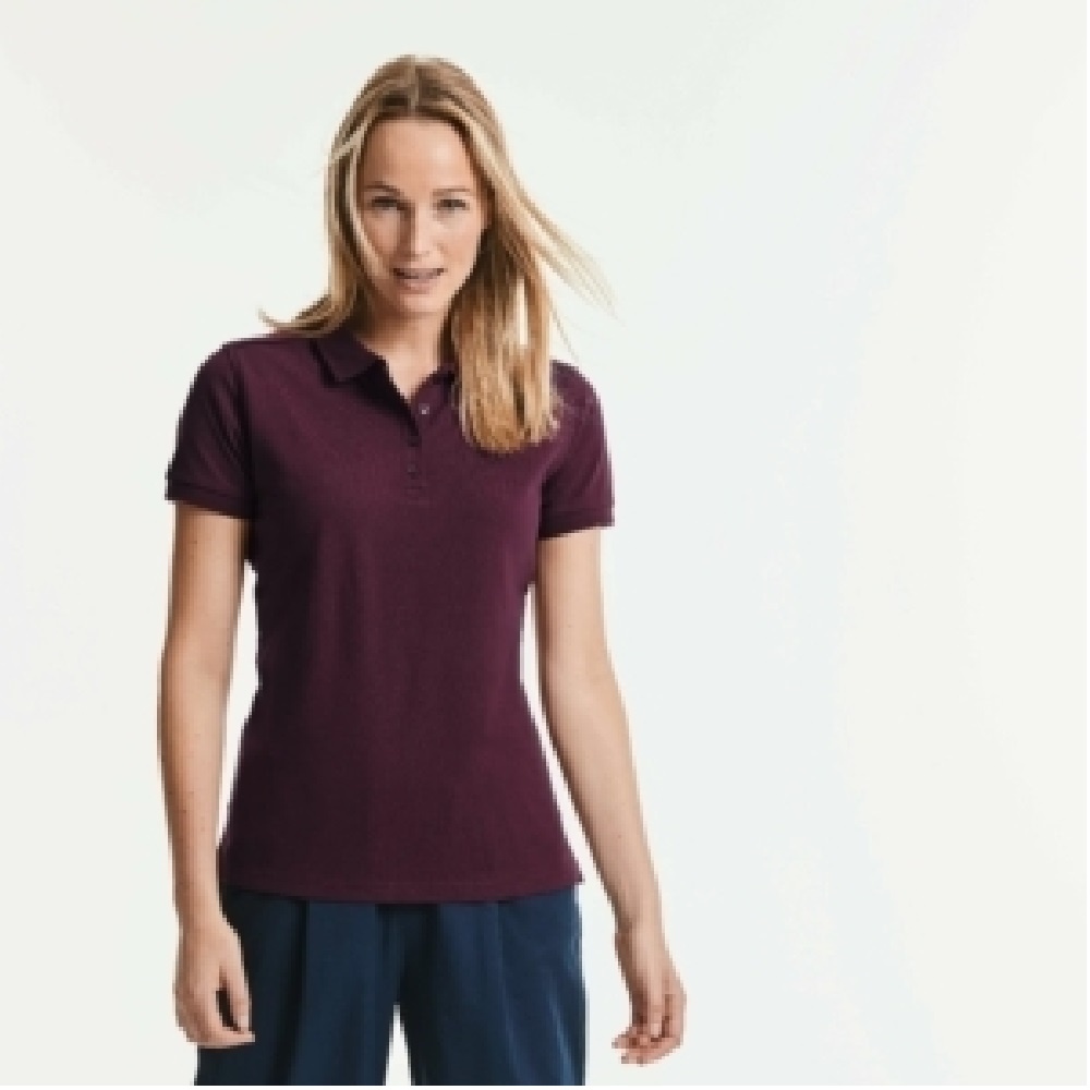 Russell Womens/Ladies Stretch Short Sleeve Polo Shirt 10 Colours BC3256 - Picture 7 of 20