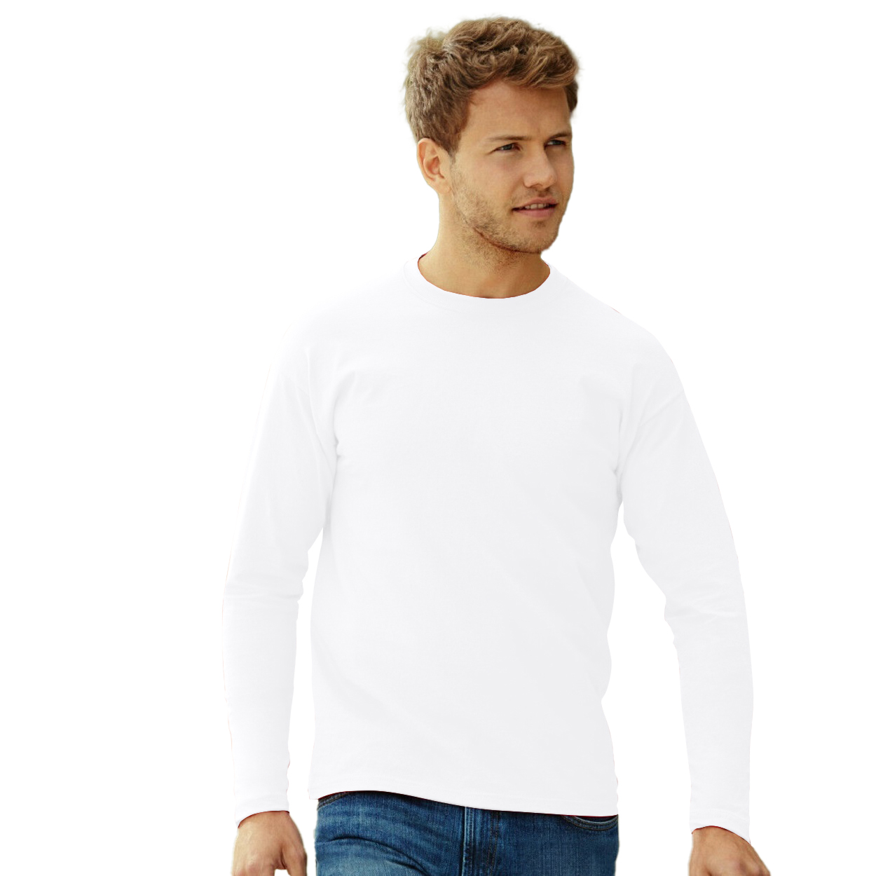 Fruit Of The Loom Mens Valueweight Crew Neck Long Sleeve T-Shirt (BC331) - Picture 19 of 20