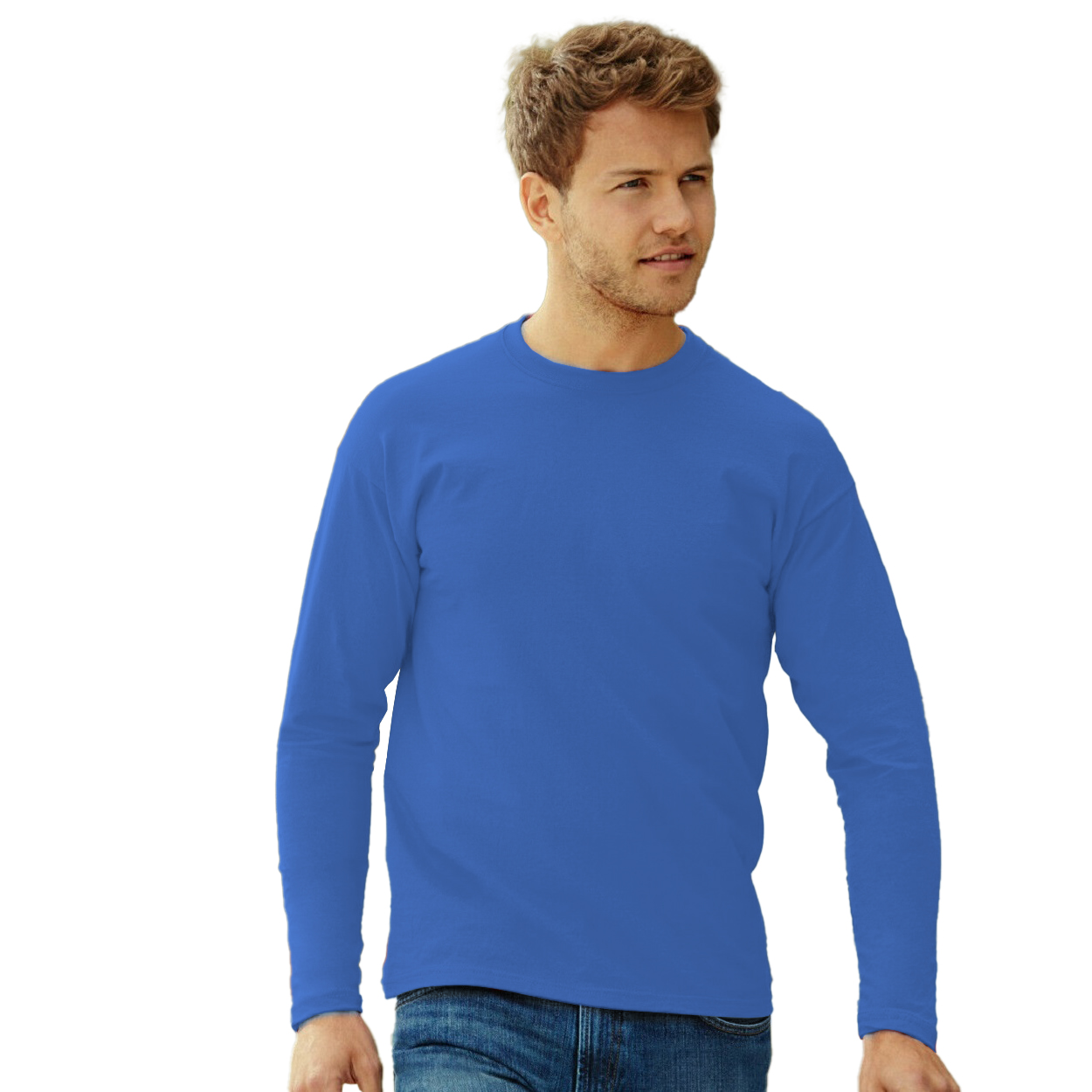 Fruit Of The Loom Mens Valueweight Crew Neck Long Sleeve T-Shirt (BC331) - Picture 16 of 20