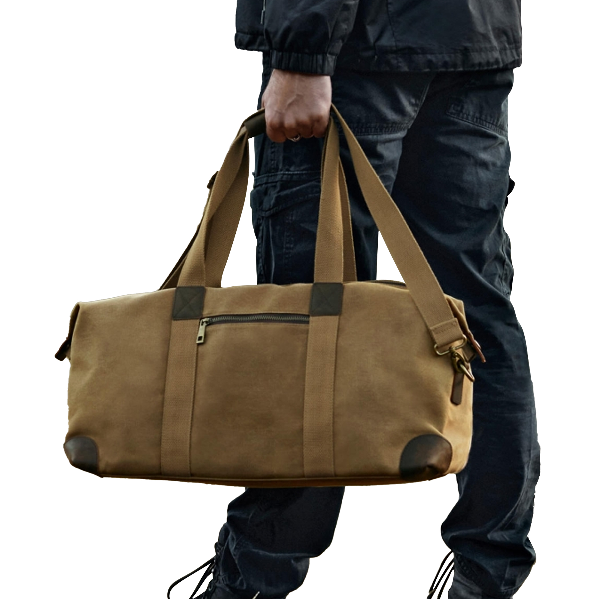 Quadra Heritage Leather Accents Holdall BC5215 - Picture 6 of 6