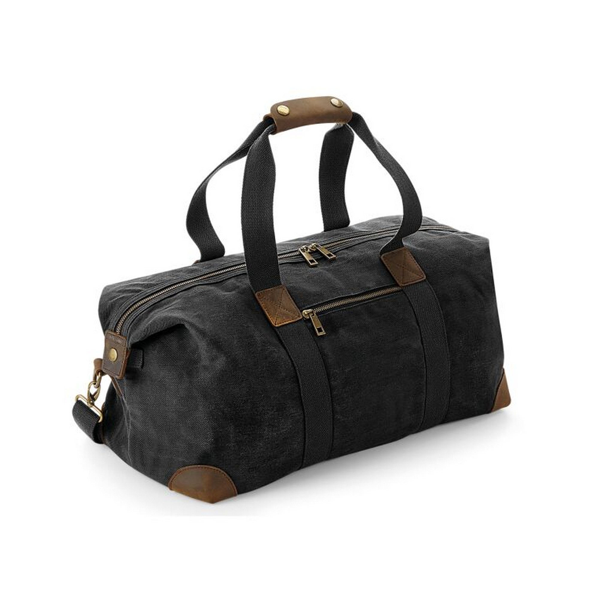 Quadra Heritage Leather Accents Holdall BC5215 - Picture 3 of 6