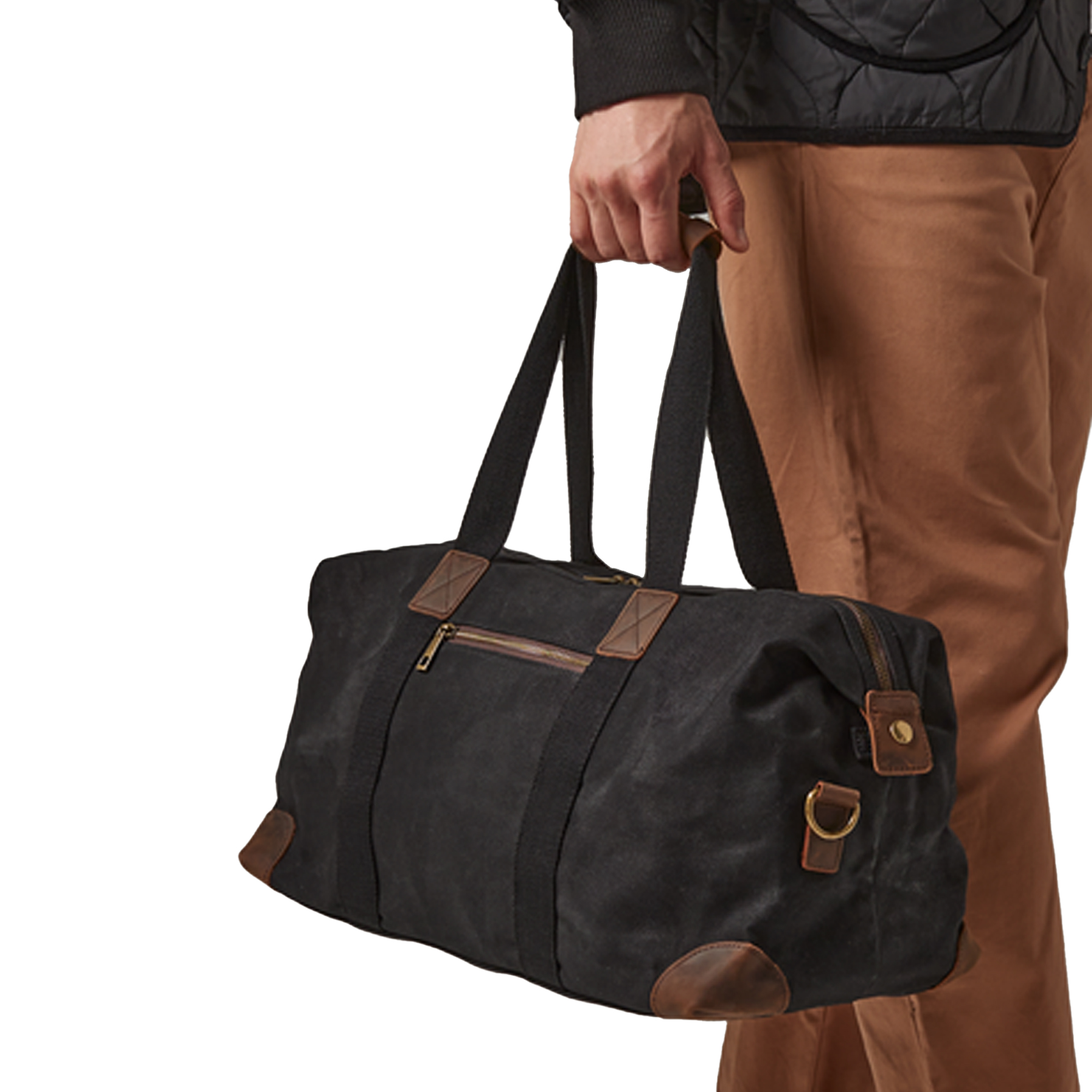 Quadra Heritage Leather Accents Holdall BC5215 - Picture 4 of 6