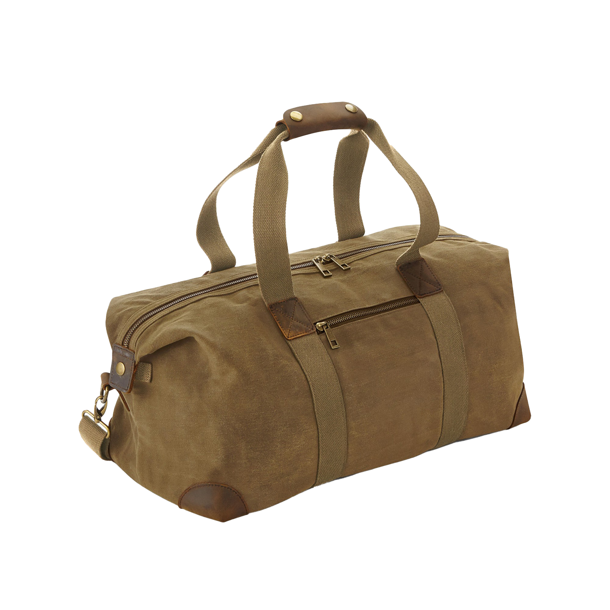 Quadra Heritage Leather Accents Holdall BC5215 - Picture 5 of 6