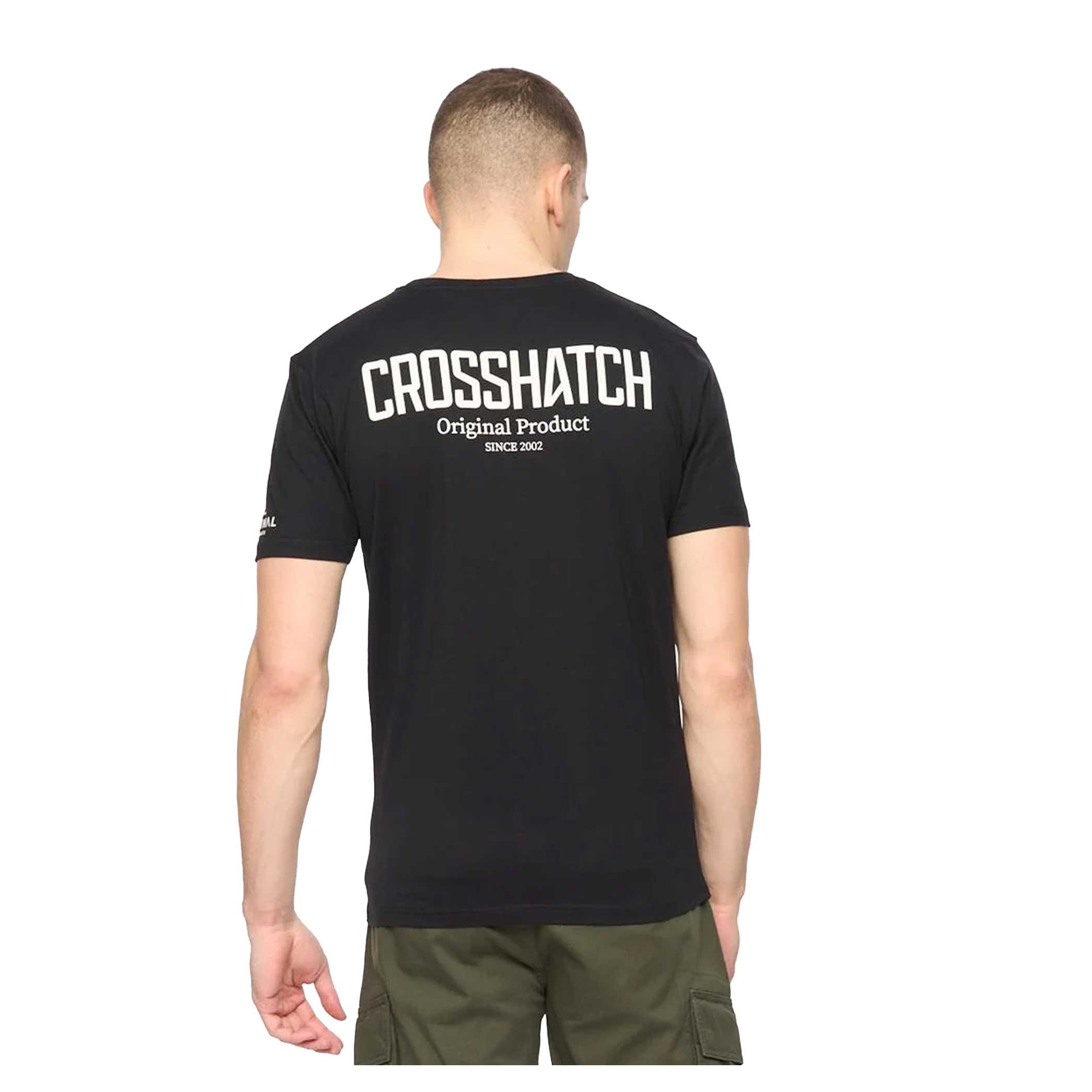 Crosshatch Herren T-Shirt Mit Beflocktem Logo – Klassischer Schnitt, Aus Baumwolle, In Rot, Größe S