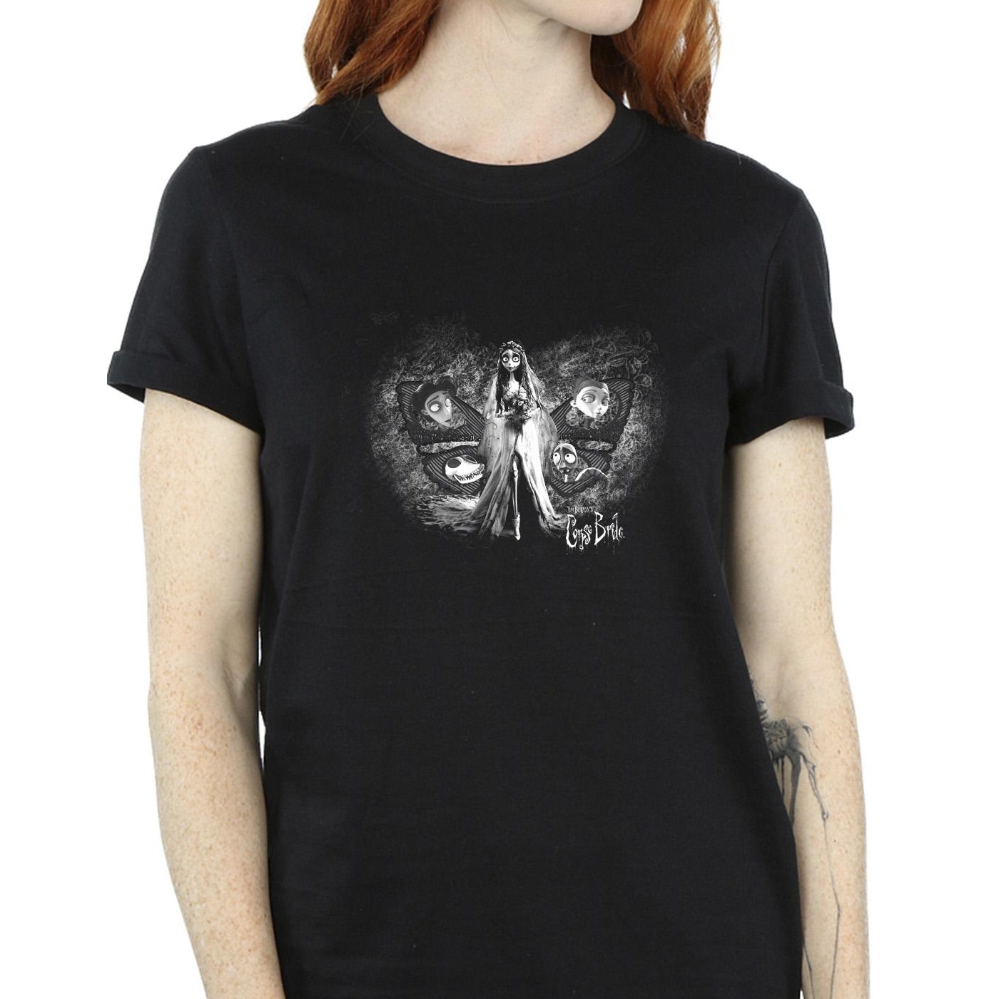 Corpse Bride Womens/Ladies Emily Butterfly Cotton Boyfriend T-Shirt (BI16344) - Picture 7 of 8