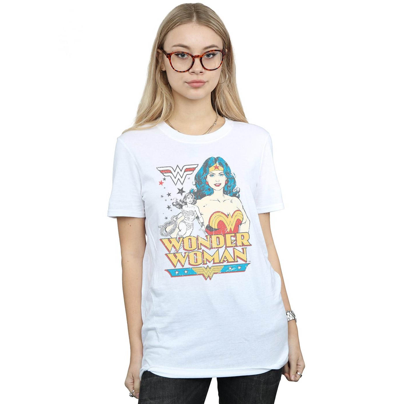 DC Comics Womens/Ladies Wonder Woman Posing Cotton Boyfriend T-Shirt (BI19408) - Picture 7 of 10