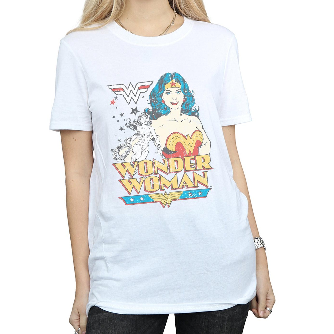 DC Comics Womens/Ladies Wonder Woman Posing Cotton Boyfriend T-Shirt (BI19408) - Picture 8 of 10