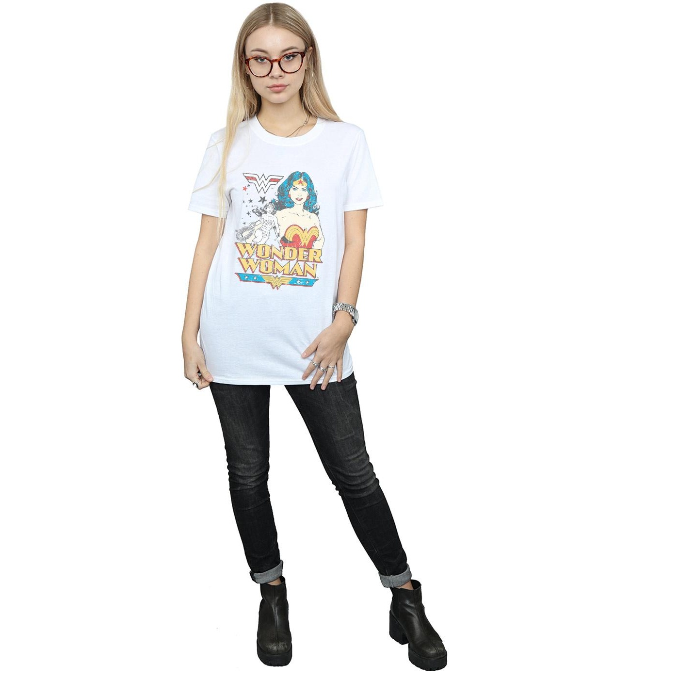 DC Comics Womens/Ladies Wonder Woman Posing Cotton Boyfriend T-Shirt (BI19408) - Picture 9 of 10
