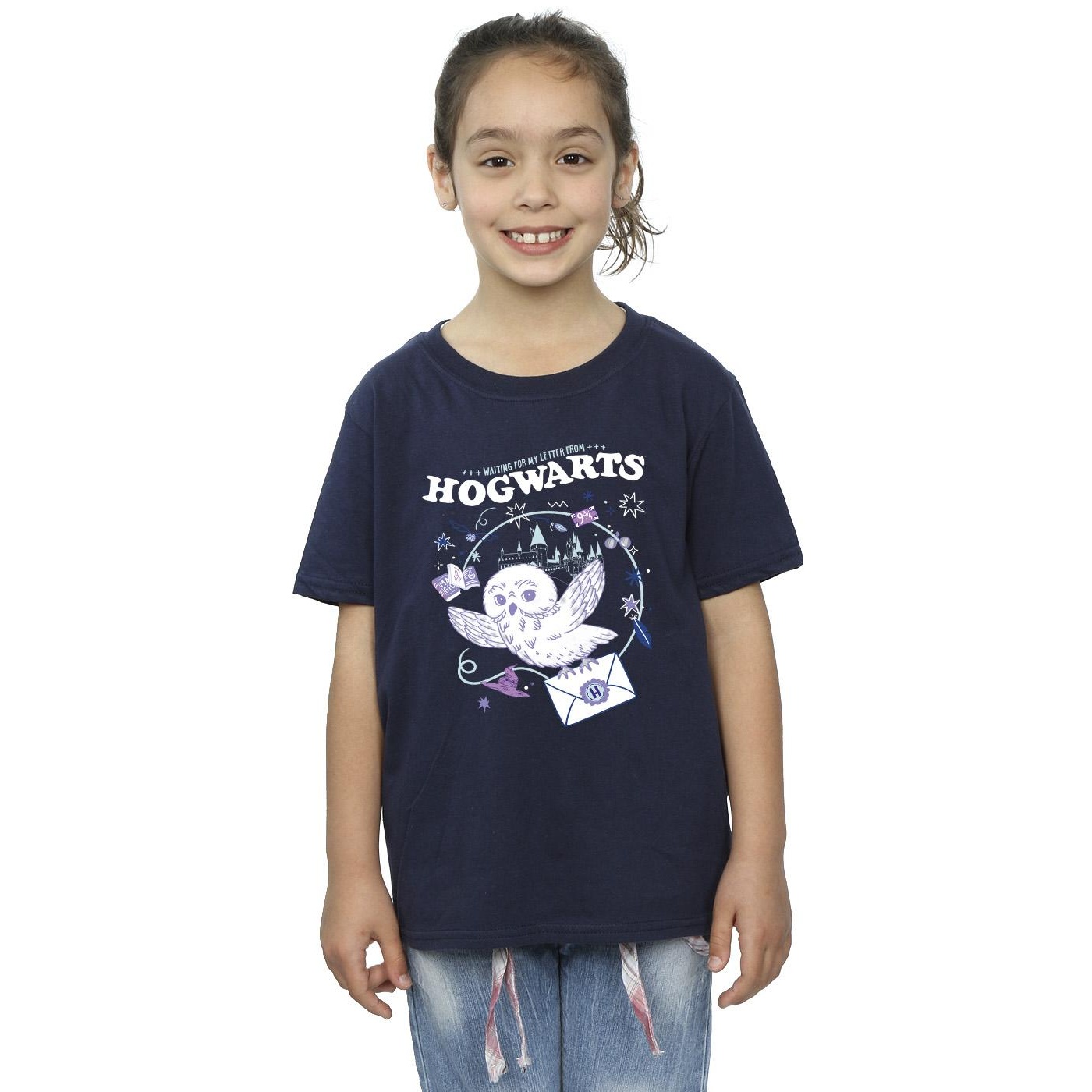 Harry Potter Girls Owl Letter From Hogwarts Cotton T-Shirt (BI21843) - Picture 7 of 11