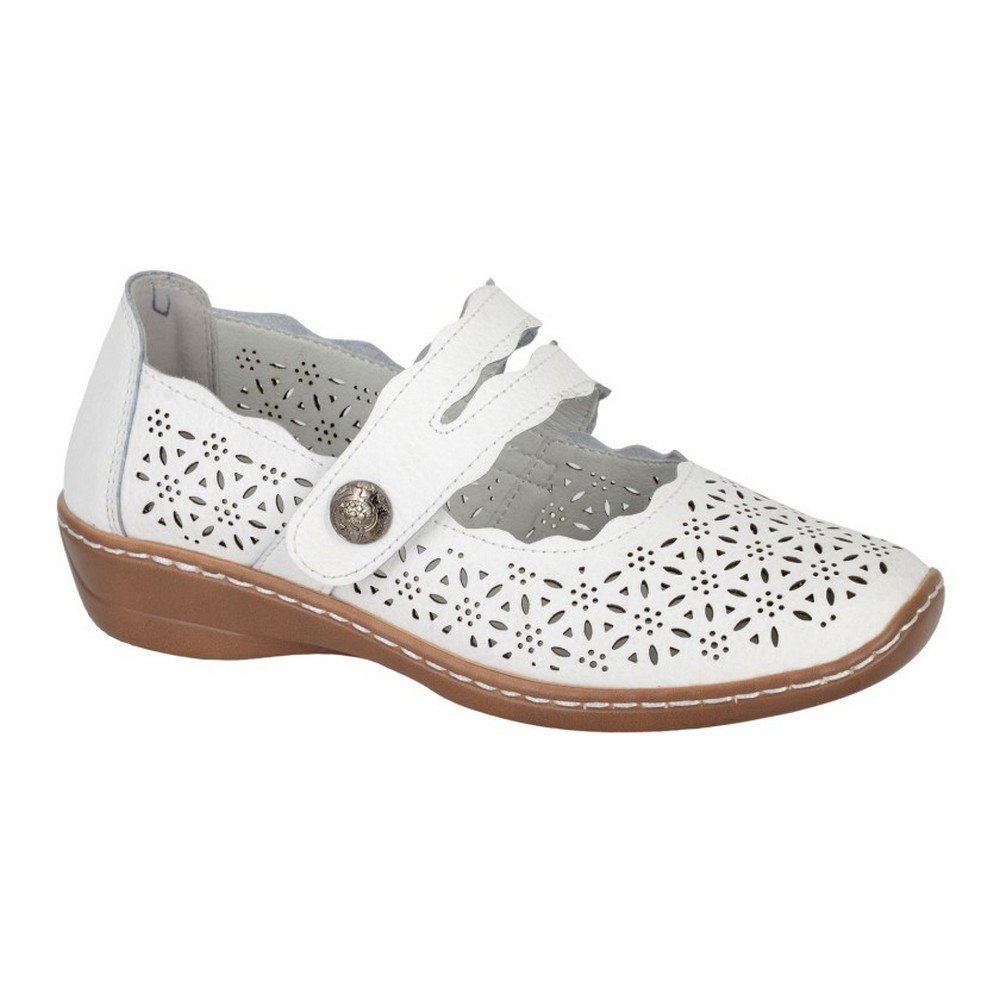 Boulevard Womens/Ladies Perforated Leather Sandals (DF2510) - Picture 7 of 8