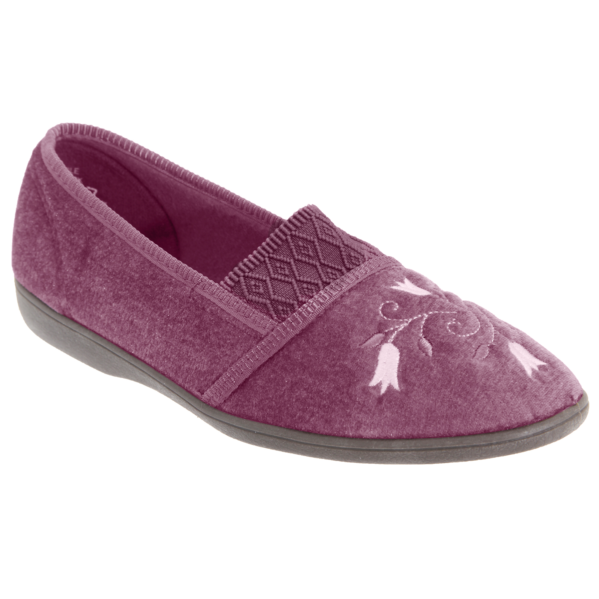 Sleepers Womens/Ladies Inez Gusset Throat Patterned Slip-on Slippers DF525