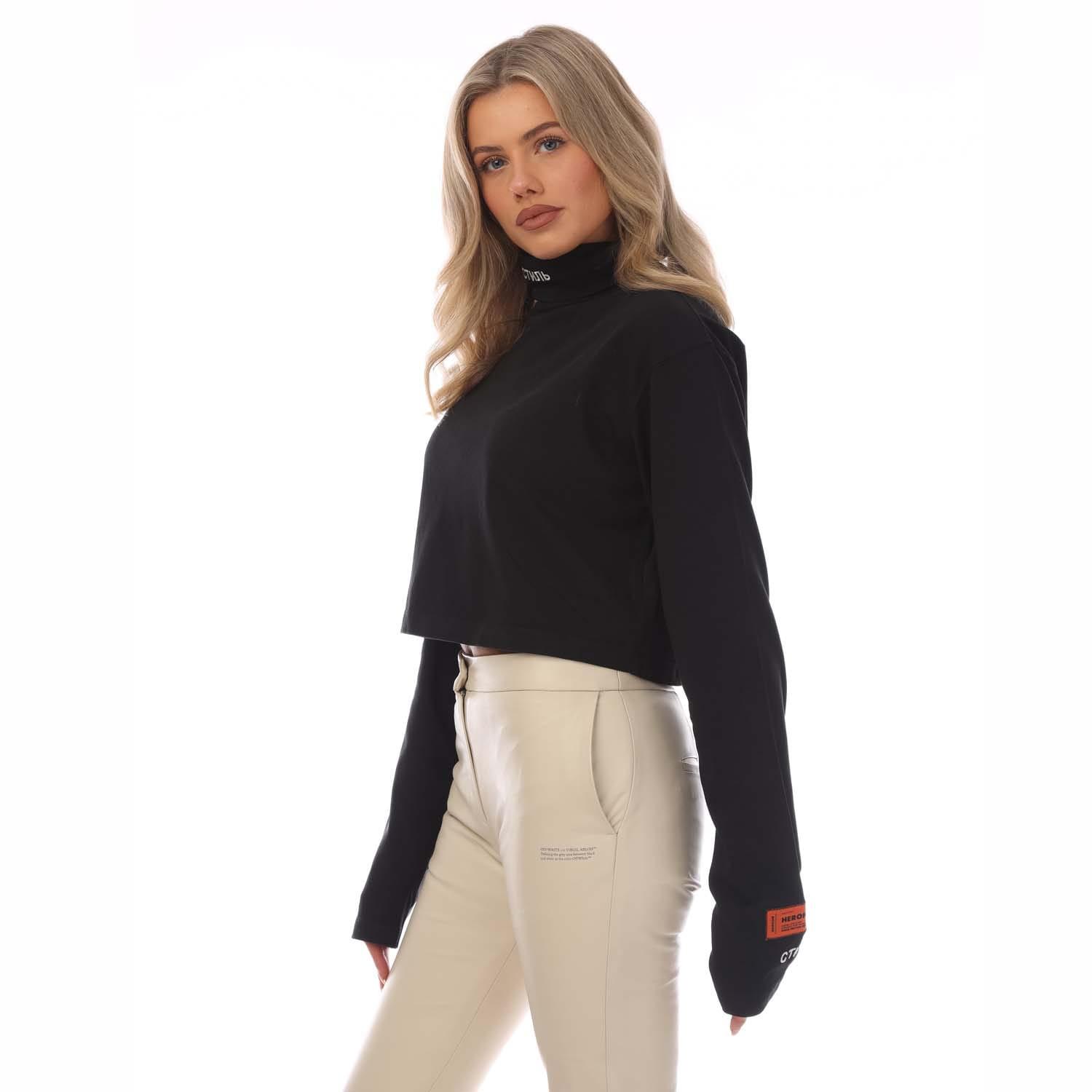 Heron Preston Womens/Ladies CTNMB Cropped Roll Neck T-Shirt GT1731 - Picture 6 of 8