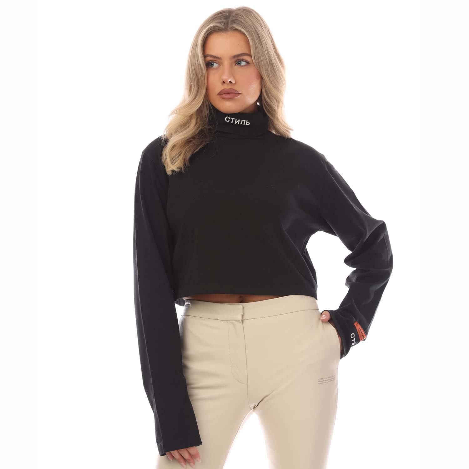 Heron Preston Womens/Ladies CTNMB Cropped Roll Neck T-Shirt GT1731 - Picture 4 of 8