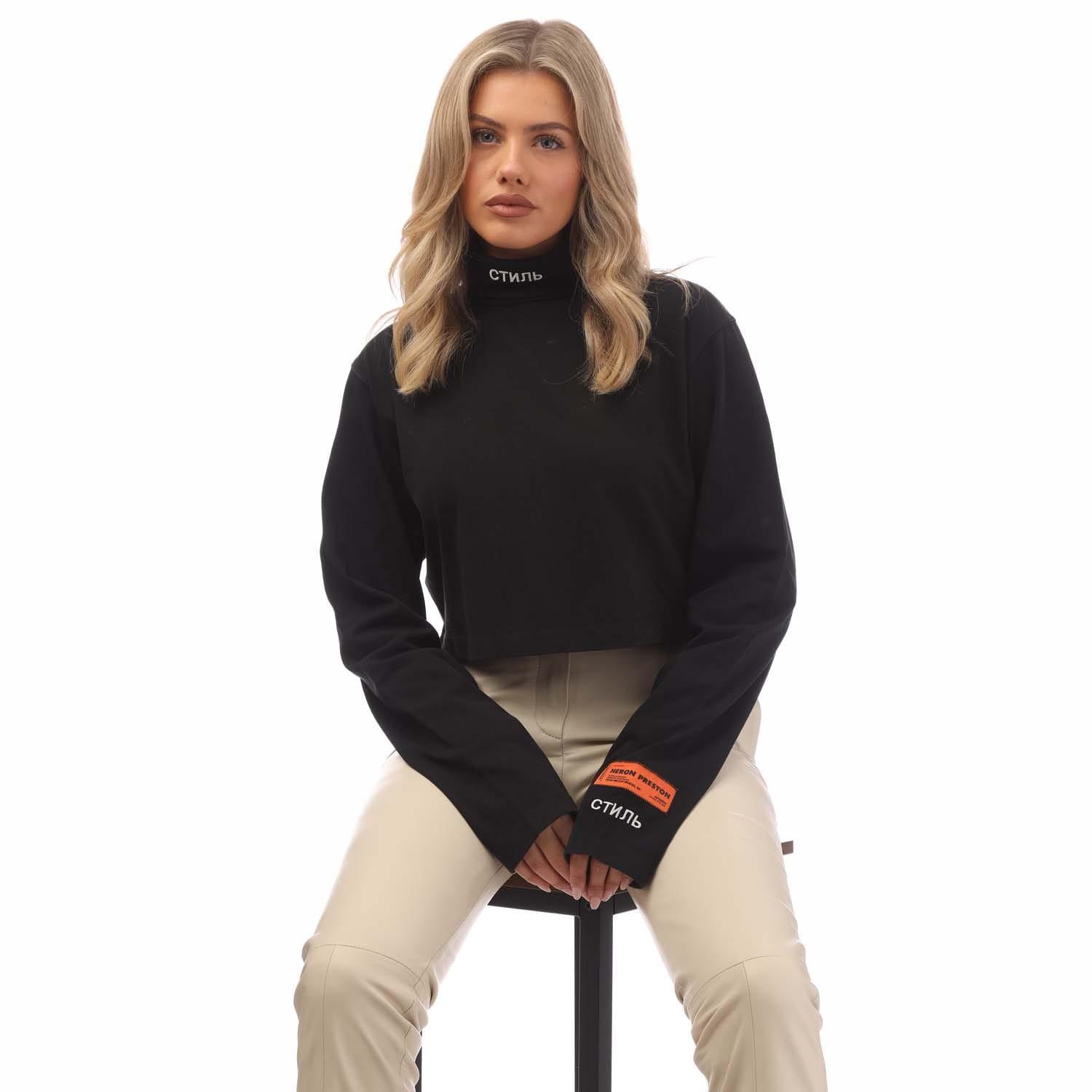 Heron Preston Womens/Ladies CTNMB Cropped Roll Neck T-Shirt GT1731 - Picture 8 of 8