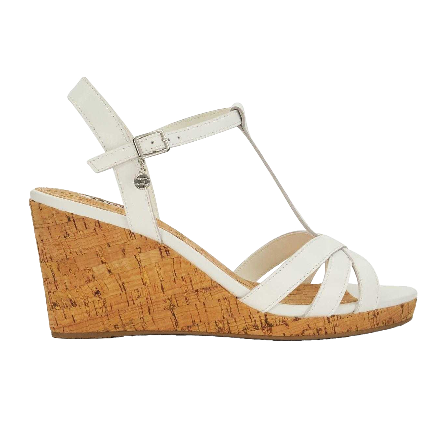 Dune London Womens/Ladies Keep Leather T-Bar Wedge Sandals GT5452 - Picture 3 of 4