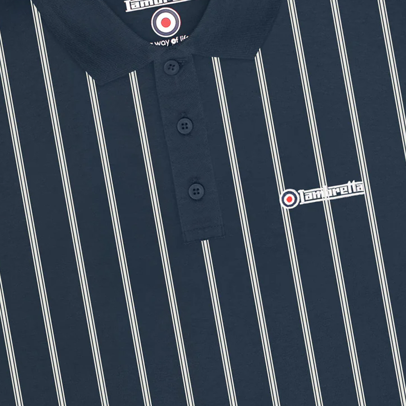 Lambretta Herren Poloshirt Nadelstreifen LB161 - Bild 9 von 9