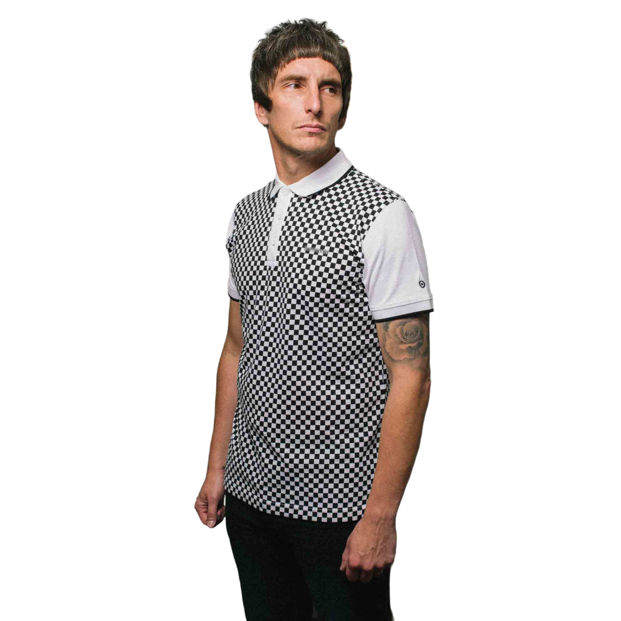 Lambretta Herren Poloshirt zweifarbig Allover Print LB174 - Bild 11 von 11