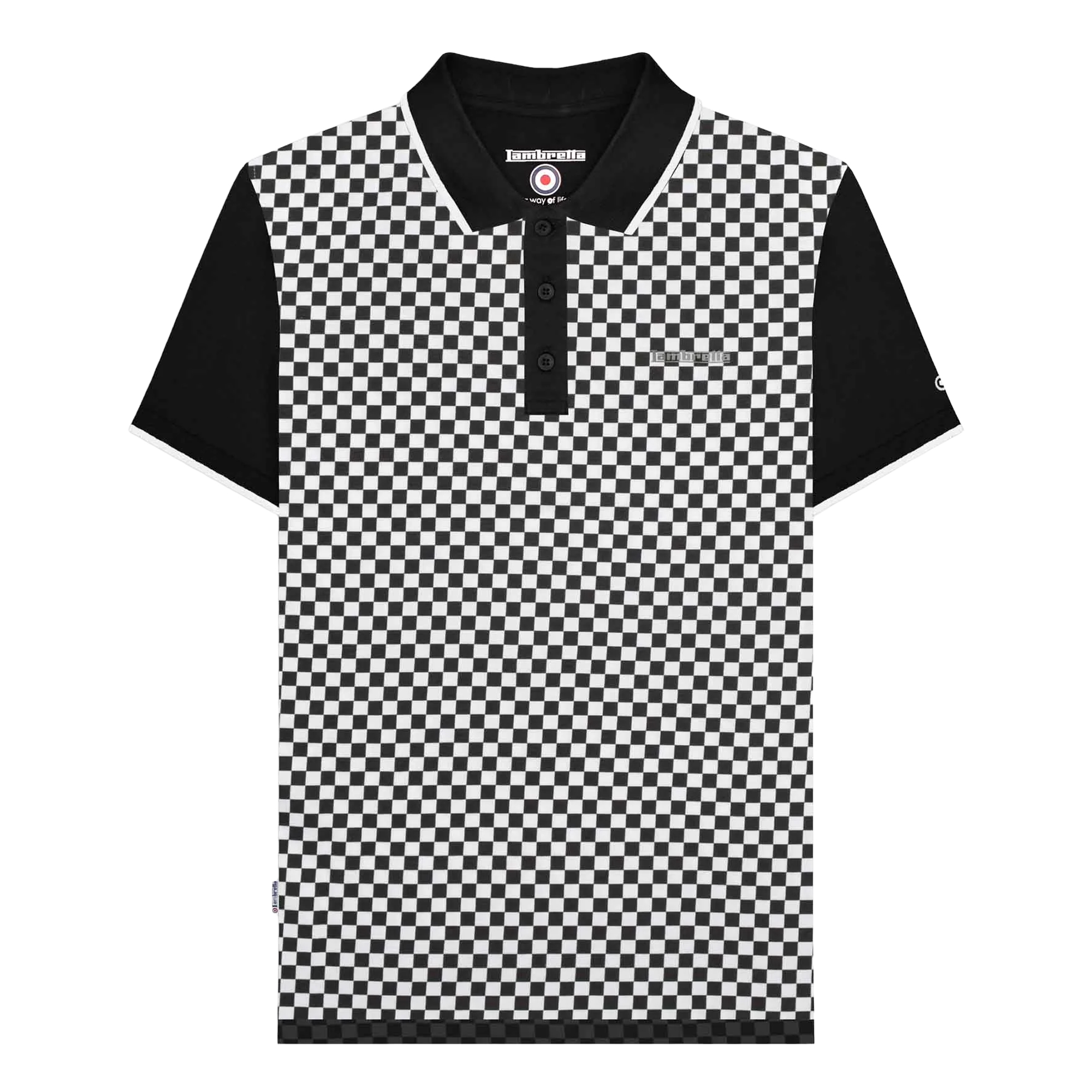 Lambretta Herren Poloshirt zweifarbig Allover Print LB174 - Bild 4 von 11