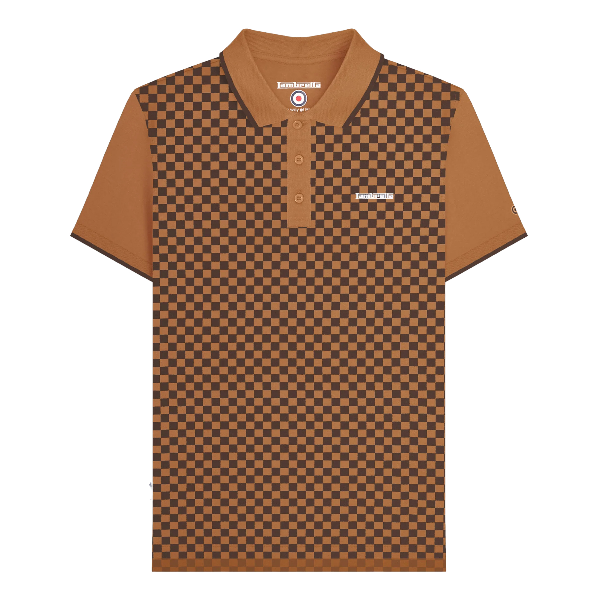 Lambretta Herren Poloshirt zweifarbig Allover Print LB174 - Bild 6 von 11