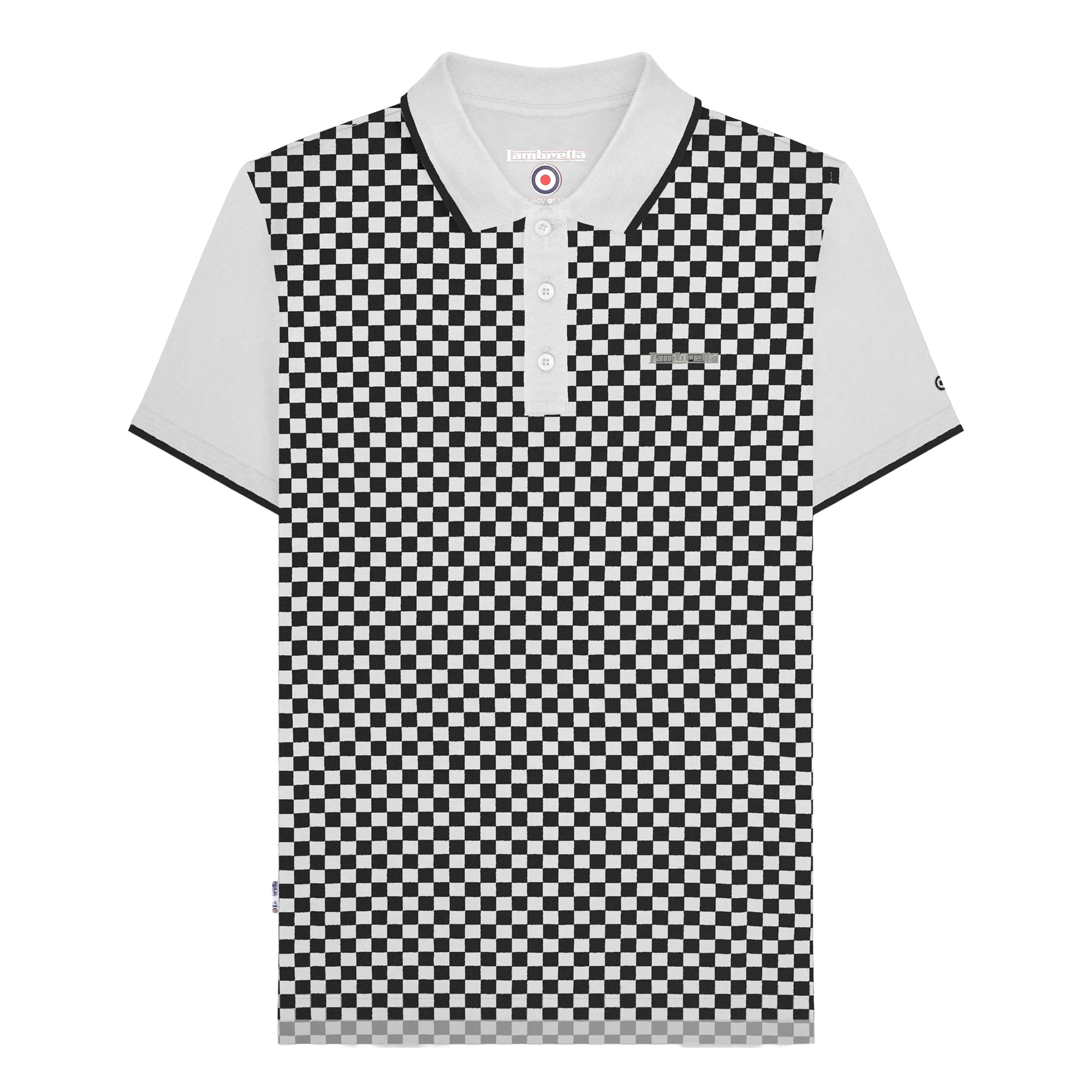 Lambretta Herren Poloshirt zweifarbig Allover Print LB174 - Bild 9 von 11