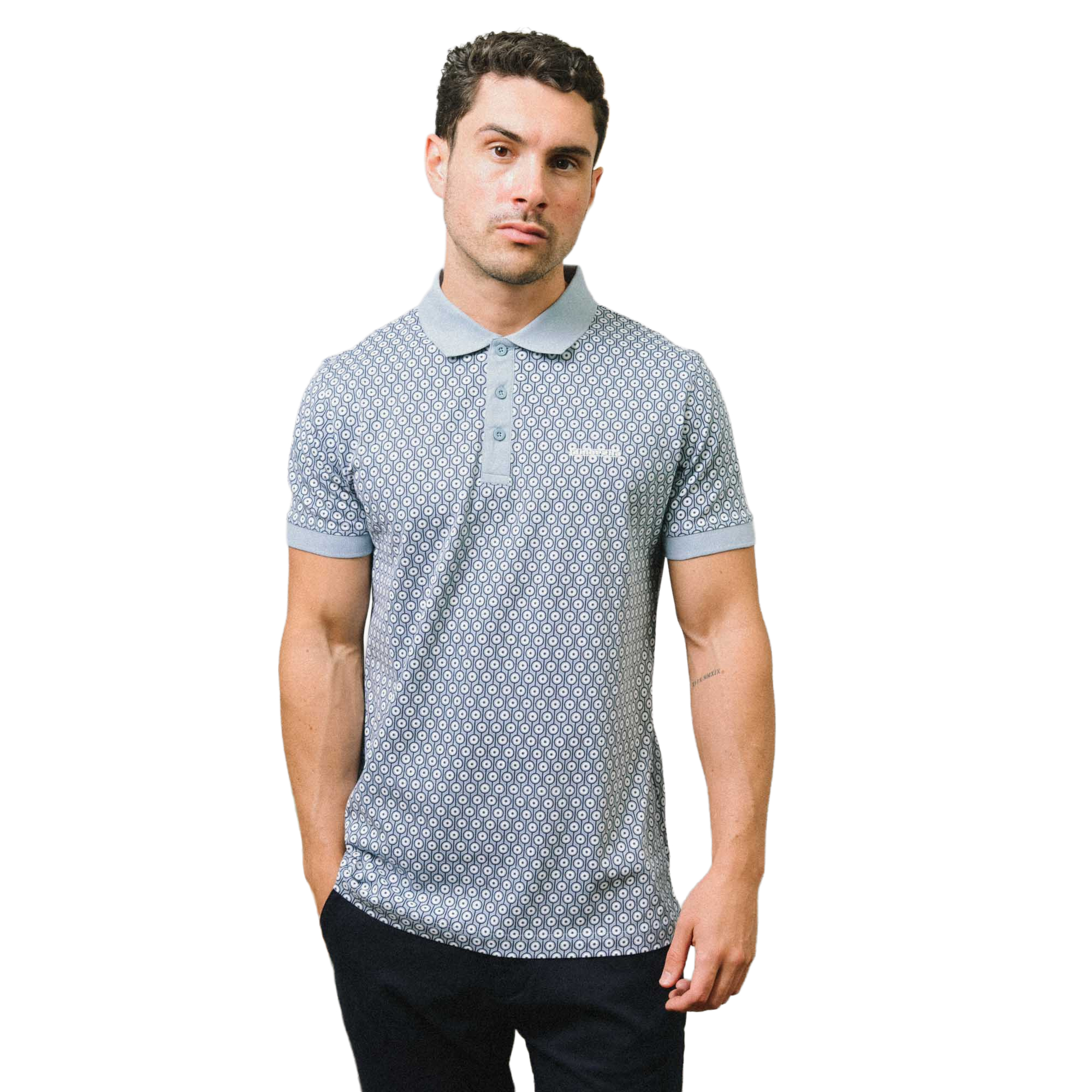 Lambretta Herren AW24 Geometric Poloshirt LB185 - Bild 6 von 6