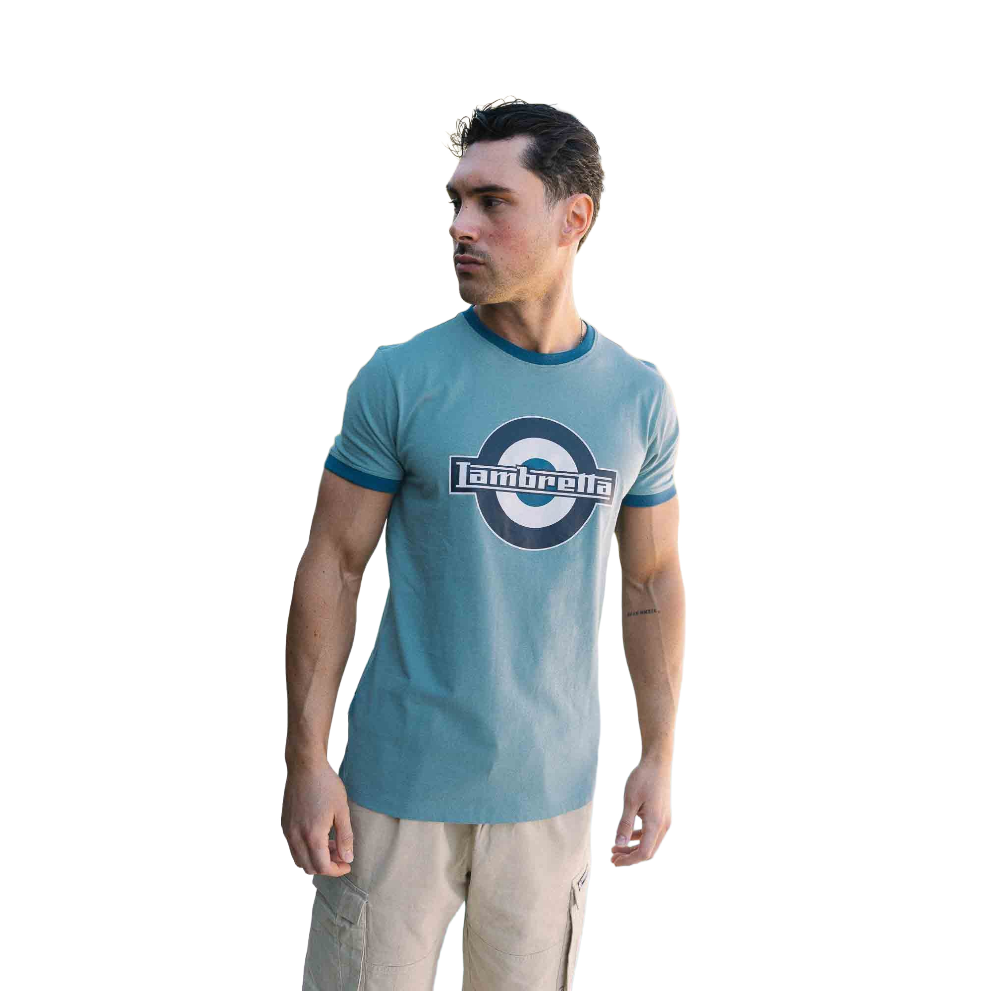 Lambretta Mens SS25 Ringer Logo T-Shirt (LB195) - Picture 13 of 13