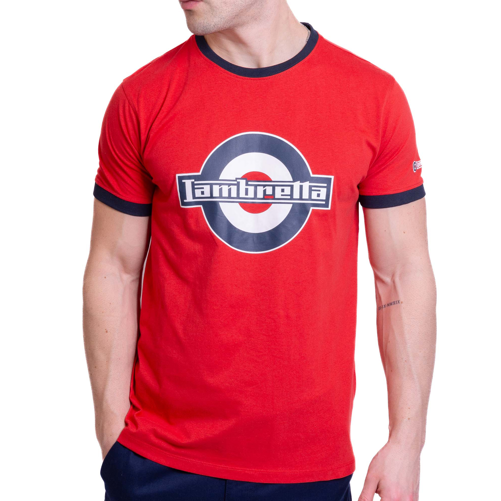 Lambretta Mens SS25 Ringer Logo T-Shirt (LB195) - Picture 10 of 13