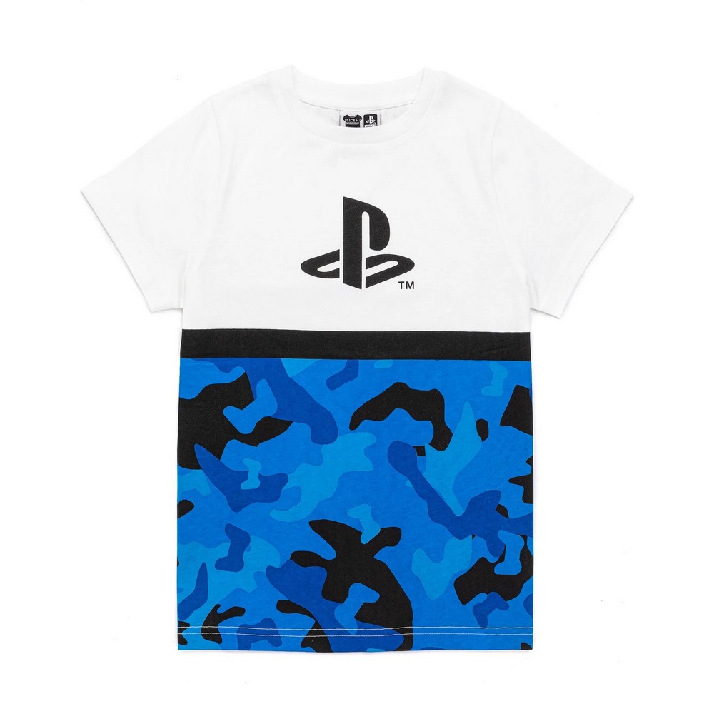 Playstation Pojkar Kamouflage Logotyp T-shirt