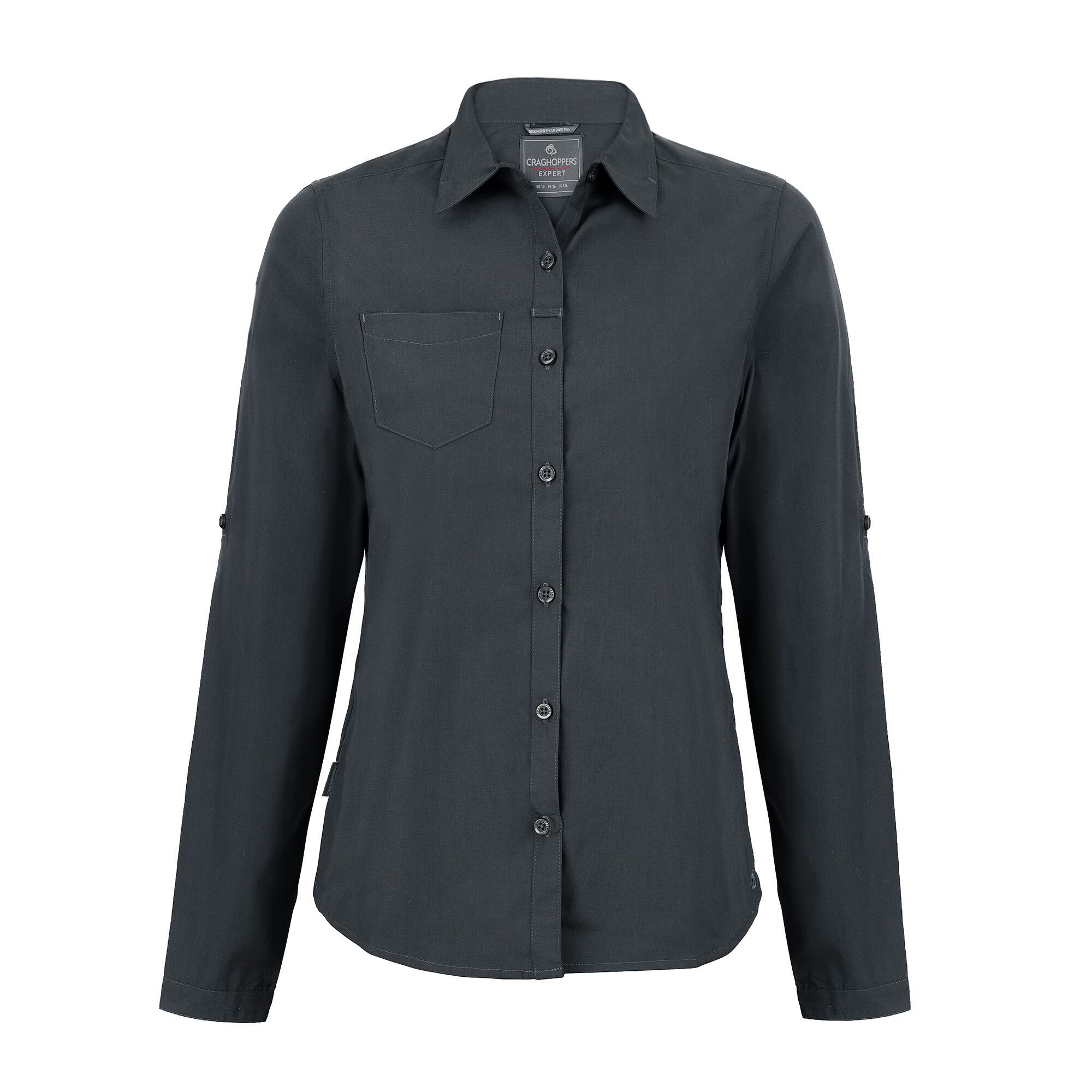 (クラグホッパーズ) Craghoppers レディース Expert Kiwi 半袖 アウトドアシャツ トップス PC4535 (ブラック) Craghoppers Womens/Ladies Expert Kiwi Long-Sleeved Shirt