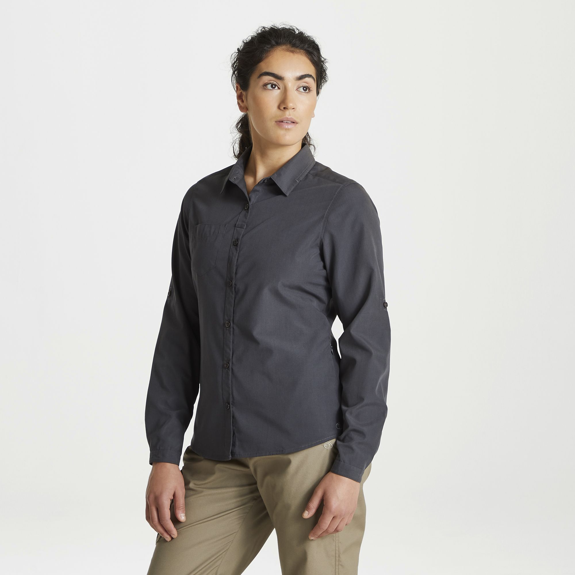 (クラグホッパーズ) Craghoppers レディース Expert Kiwi 長袖 アウトドアシャツ トップス PC4534 (ブラック) Craghoppers Womens/Ladies Expert Kiwi Long-Sleeved Shirt
