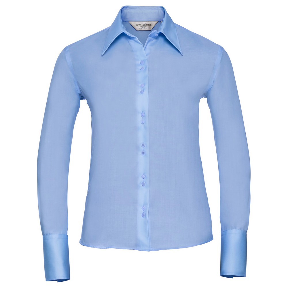 Russell Collection Damen/Ladies Ultimate Bügelfreies Langarmshirt PC6526 - Bild 7 von 9