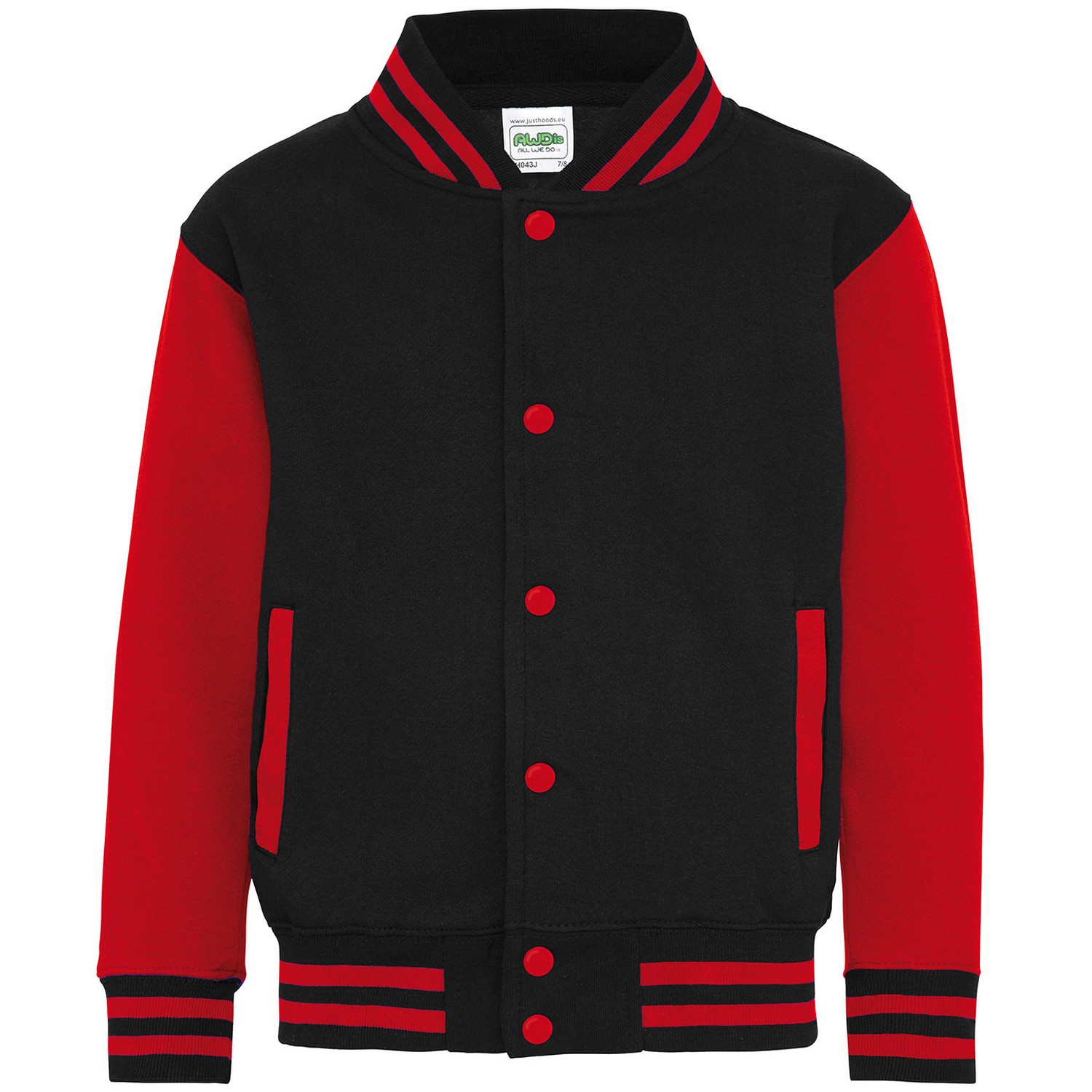 Awdis Childrens/Kids Varsity Jacket (PC7314) - Picture 7 of 18