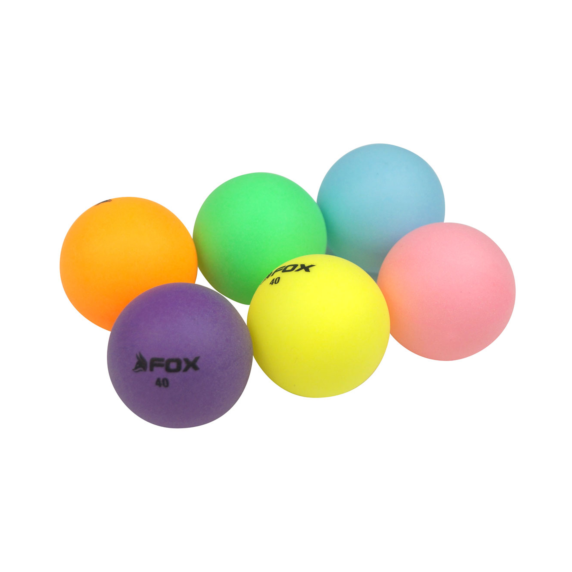 Fox TT Flerfärgade Bordtennisbollar Set (6-pack)