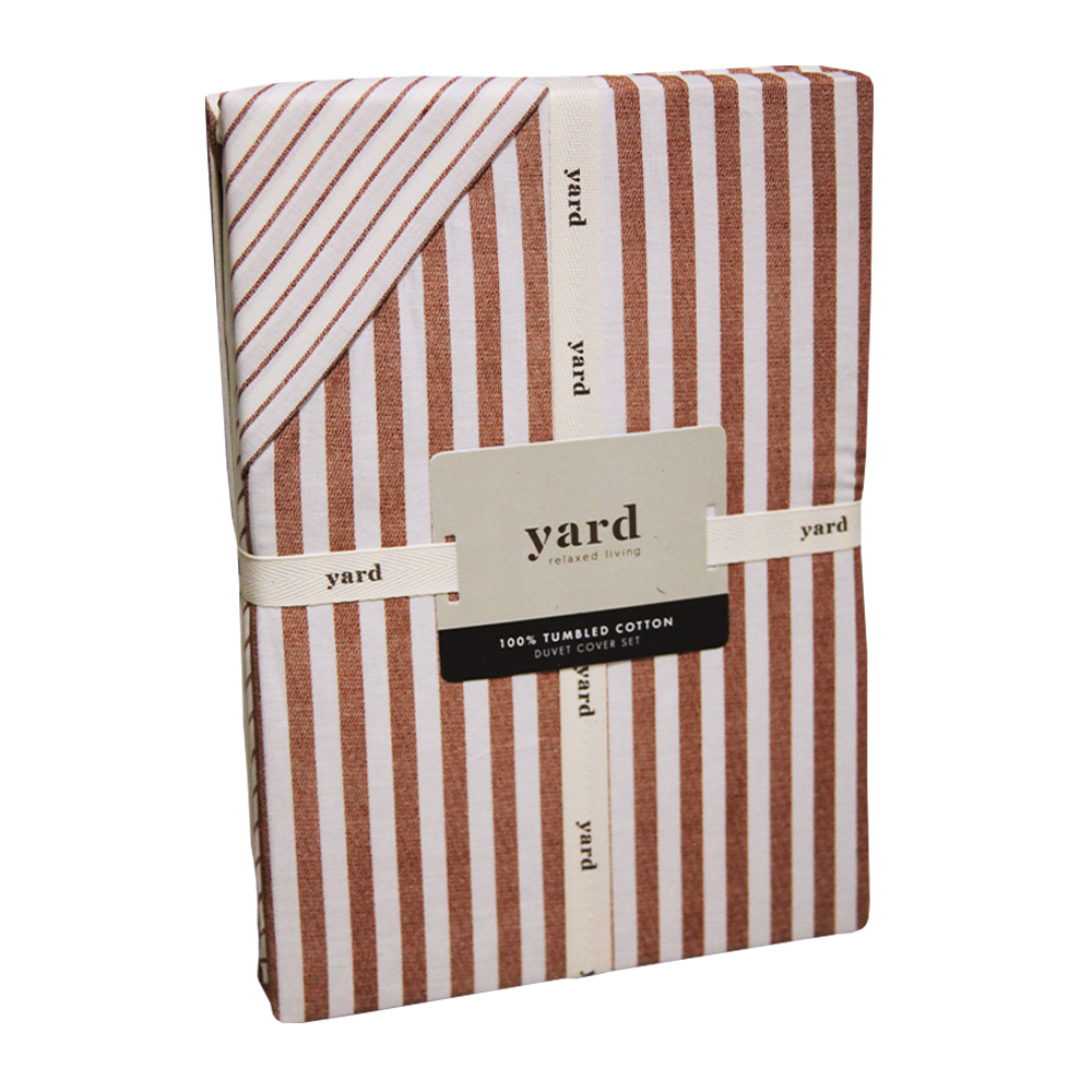 The Linen Yard Hebden Melange Stripe Duvet Cover Set / N/A N/A RV2572