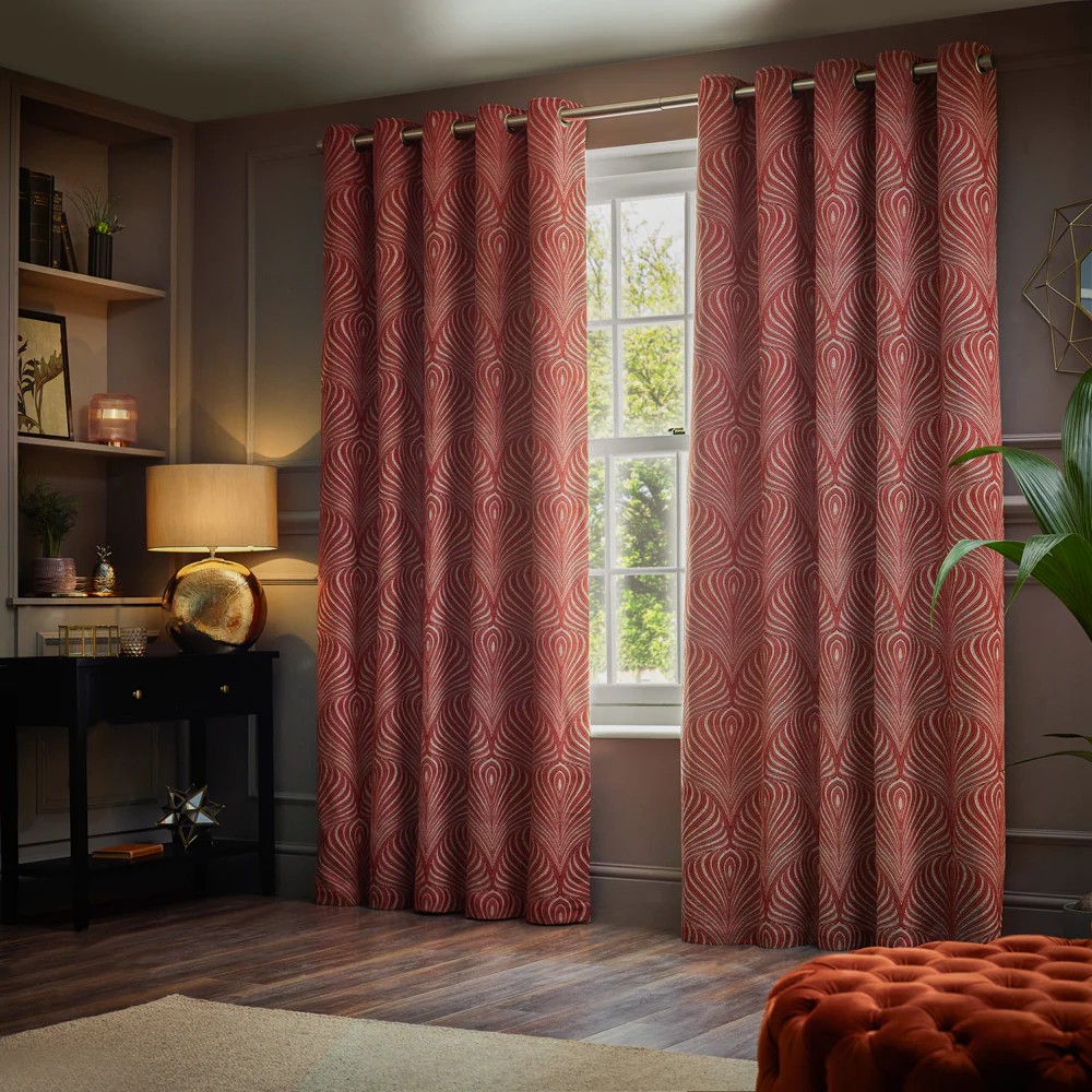 Paoletti Gatsby Jacquard Eyelet Curtains / N/A N/A RV3280