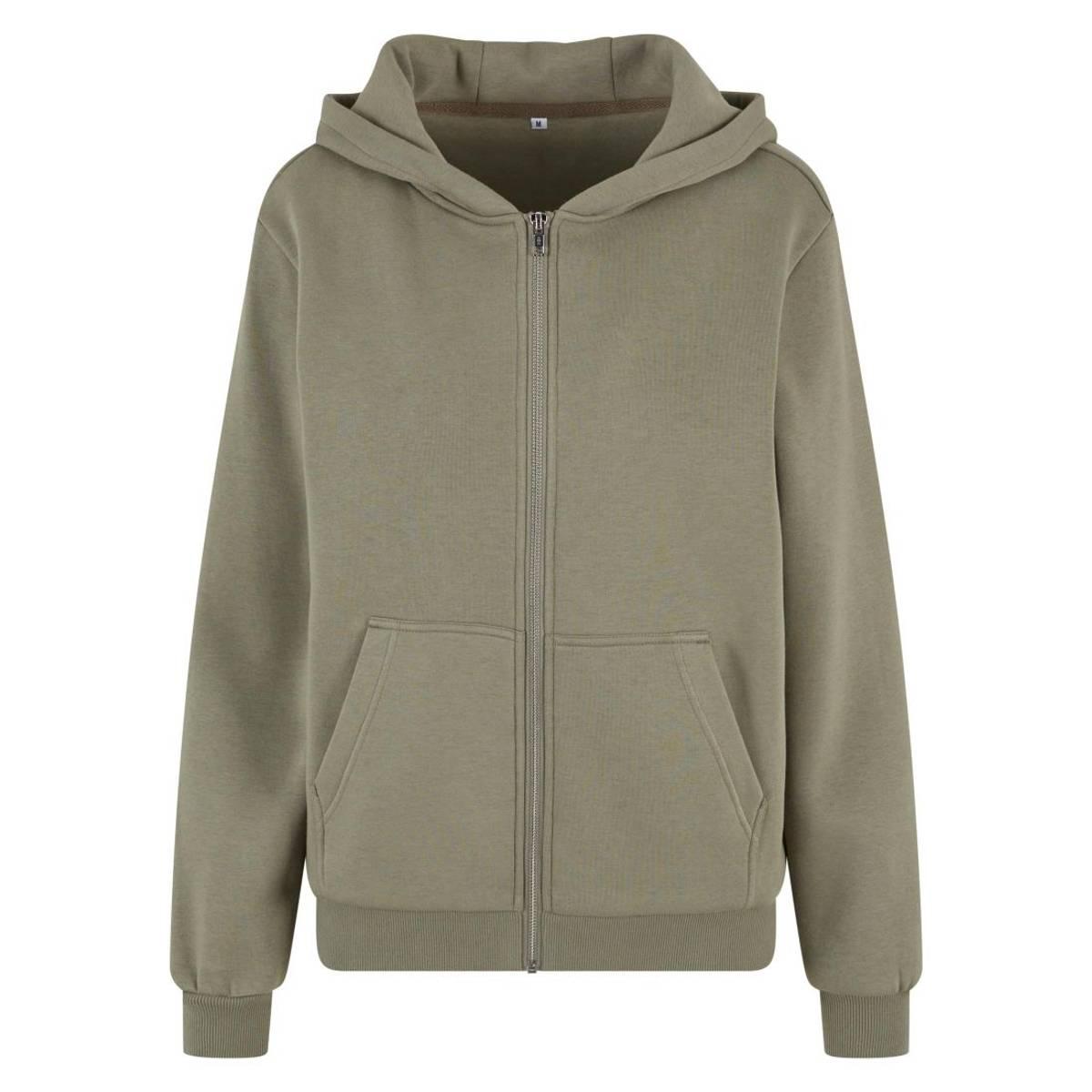 Build Your Brand Womens/Ladies Fluffy Full Zip Hoodie (RW10665) - Picture 9 of 18