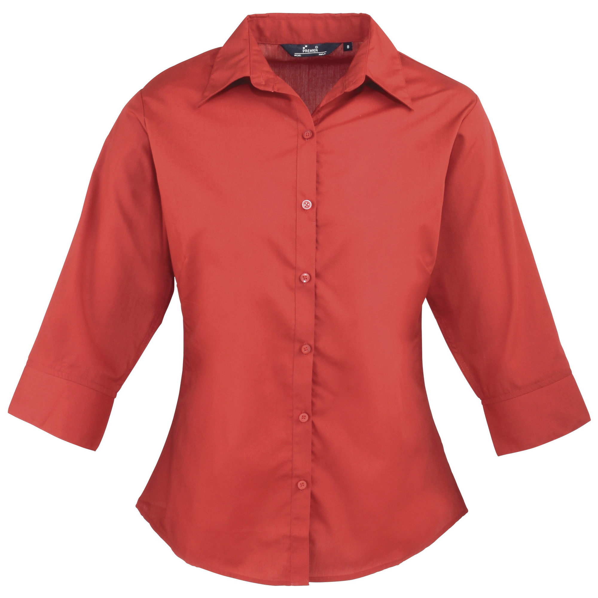 Womens/Ladies Premier 3/4 Sleeve Poplin Blouse/Plain (RW1093) - Picture 18 of 29