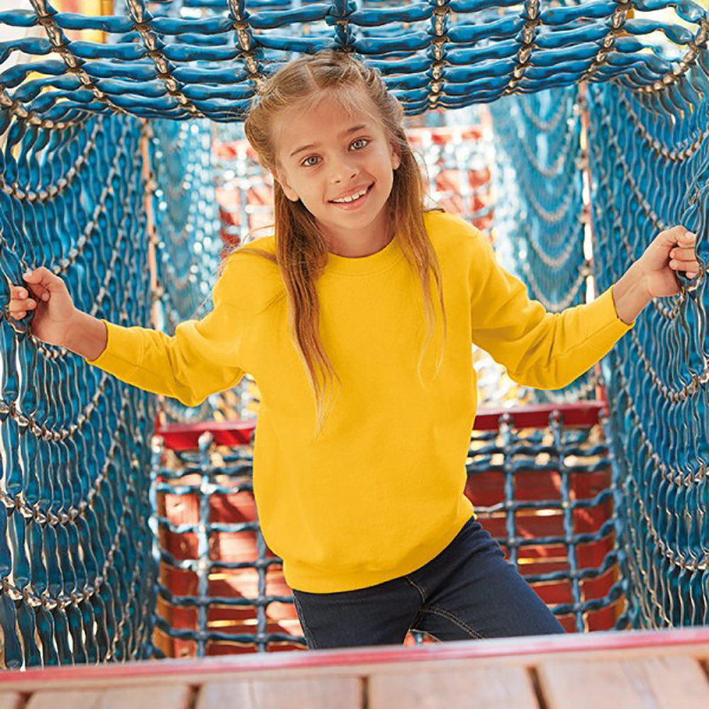 Fruit Of The Loom Kids Girls/Boys Classic 80/20 Set-In Sweatshirt Top RW3154 - Picture 24 of 26