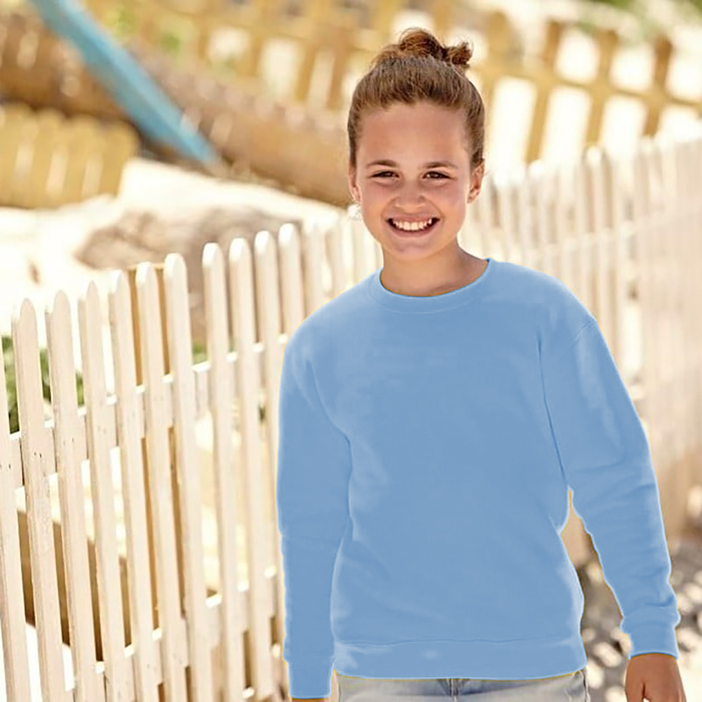 Fruit Of The Loom Kids Girls/Boys Classic 80/20 Set-In Sweatshirt Top RW3154 - Picture 21 of 26