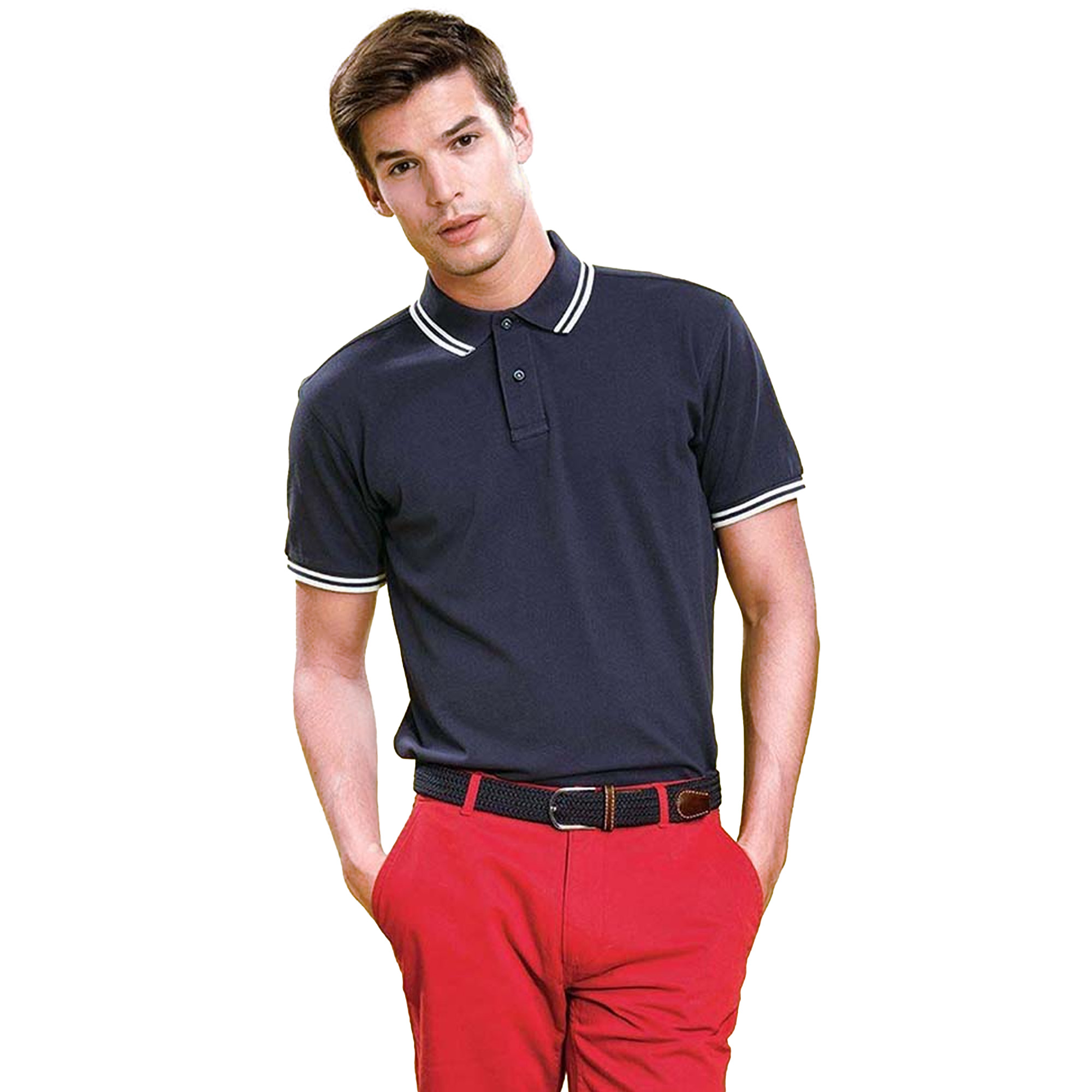 Asquith & Fox Mens Classic Fit Tipped Polo Shirt RW4809 - Picture 26 of 35