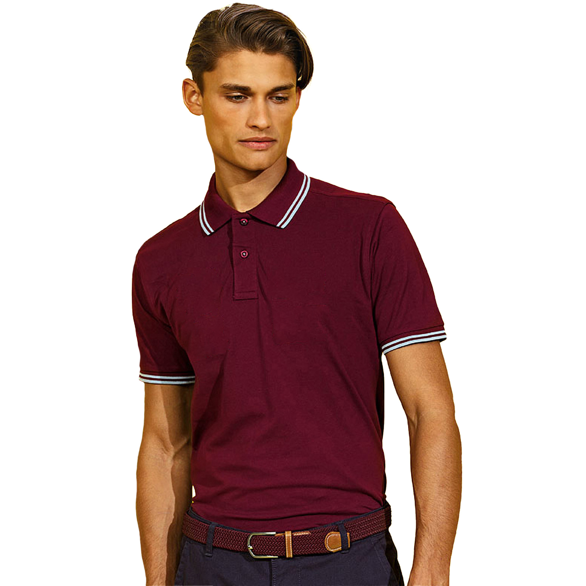 Asquith & Fox Mens Classic Fit Tipped Polo Shirt RW4809 - Picture 15 of 35