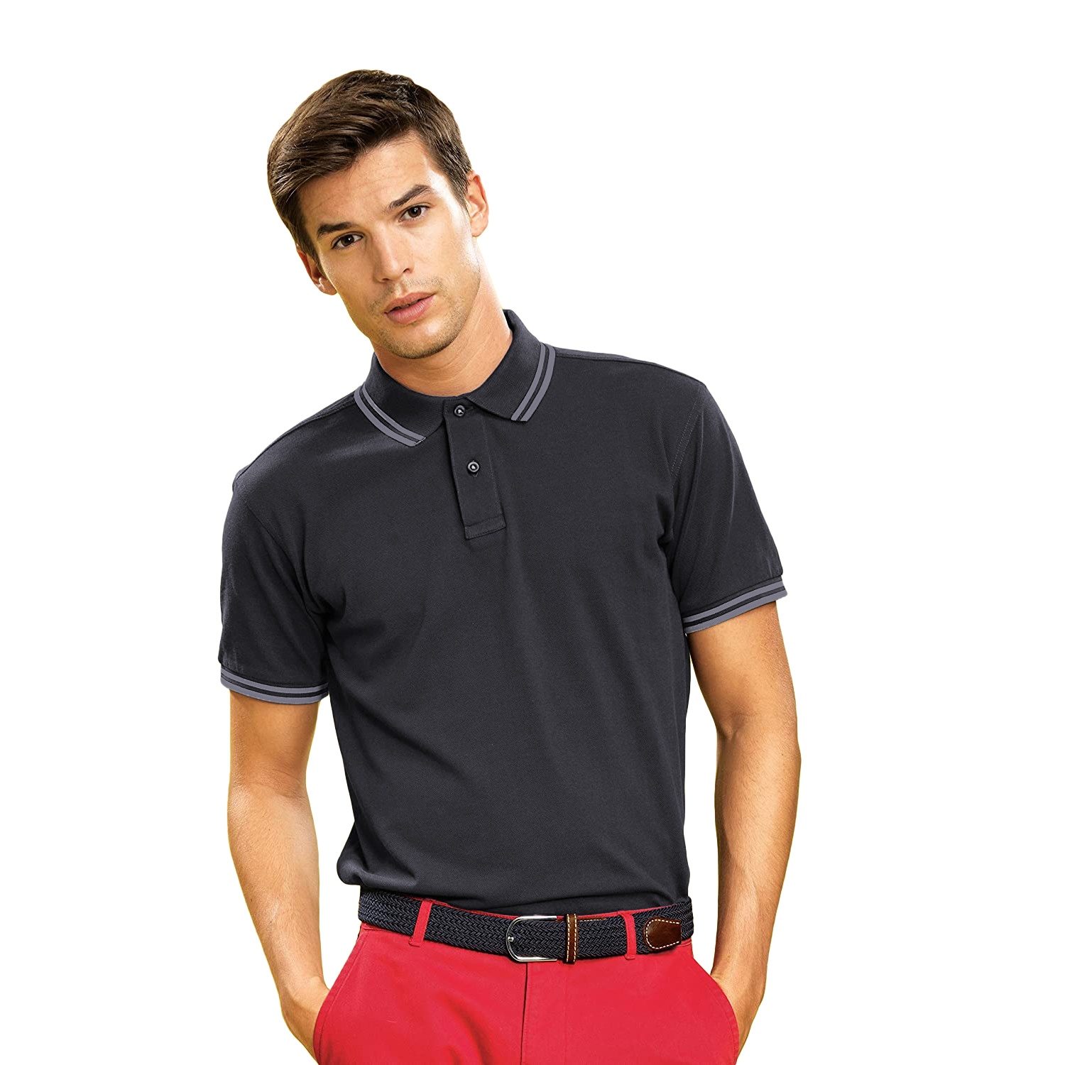 Asquith & Fox Mens Classic Fit Tipped Polo Shirt RW4809 - Picture 4 of 35