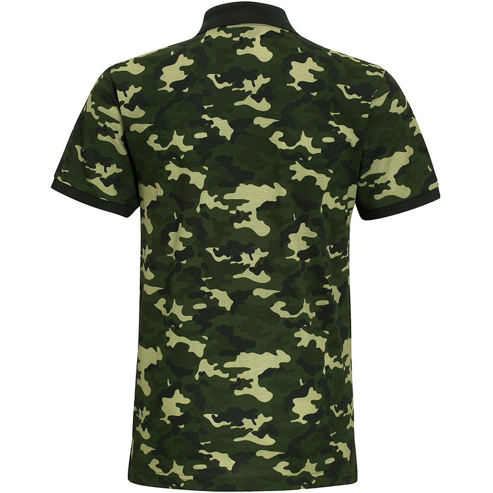 Asquith & Fox Mens Short Sleeve Camo Print Polo Shirt RW5351 - Picture 5 of 10