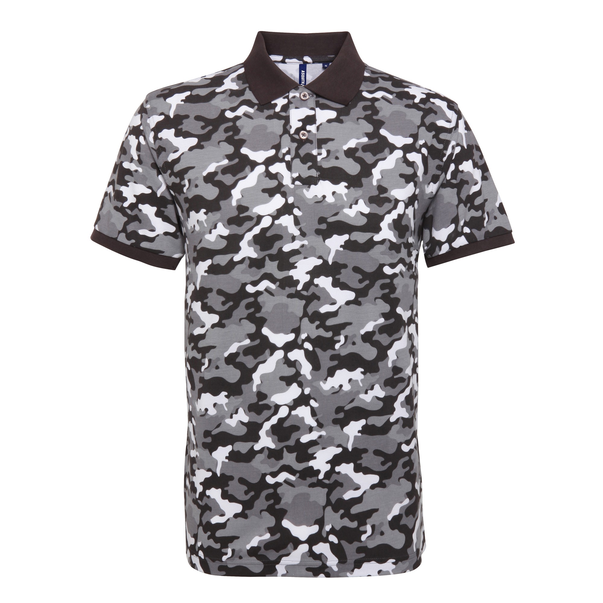 Asquith & Fox Mens Short Sleeve Camo Print Polo Shirt RW5351 - Picture 7 of 10