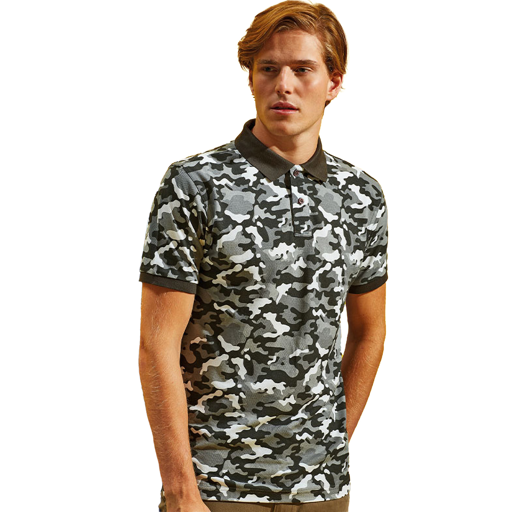 Asquith & Fox Mens Short Sleeve Camo Print Polo Shirt RW5351 - Picture 8 of 10