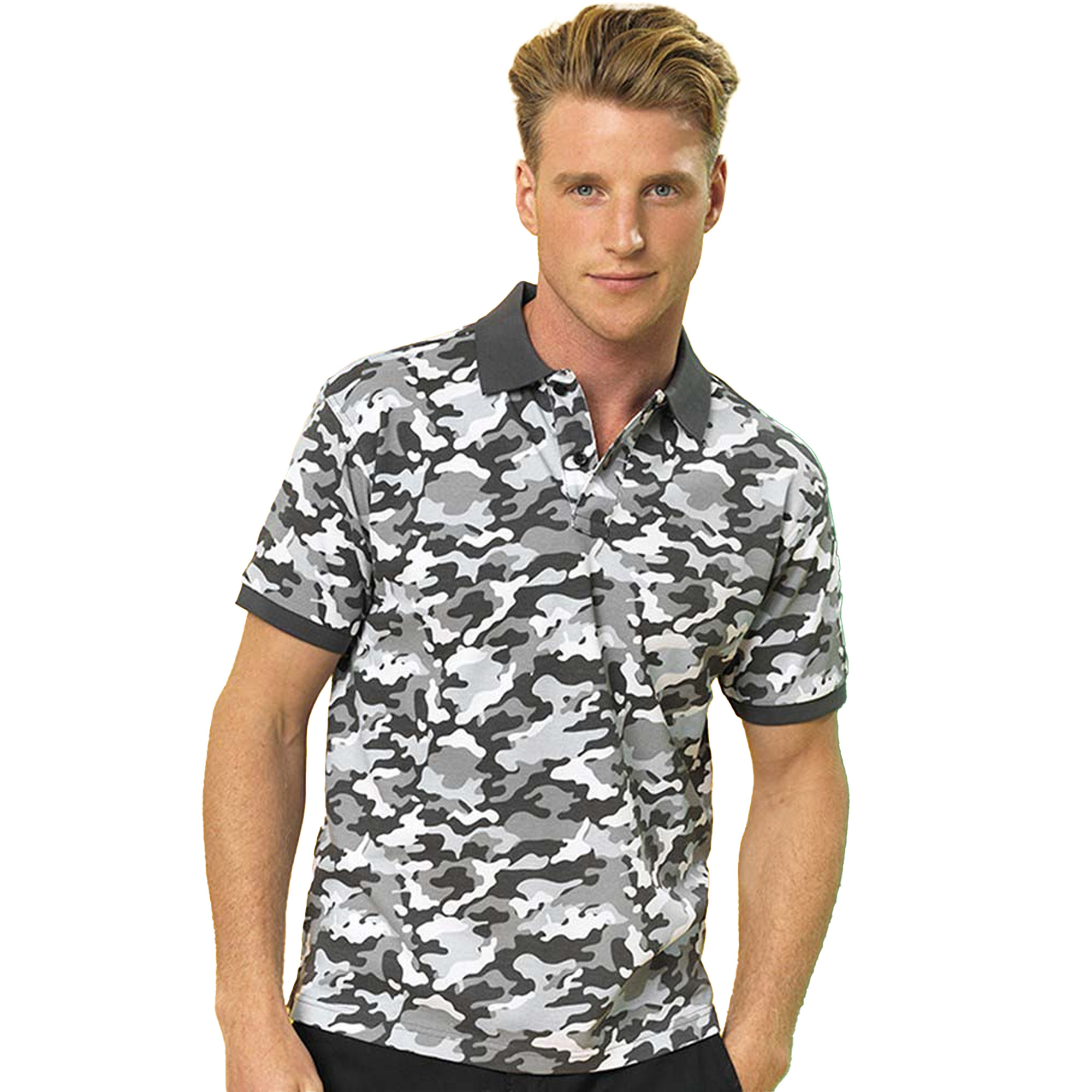 Asquith & Fox Mens Short Sleeve Camo Print Polo Shirt RW5351 - Picture 10 of 10