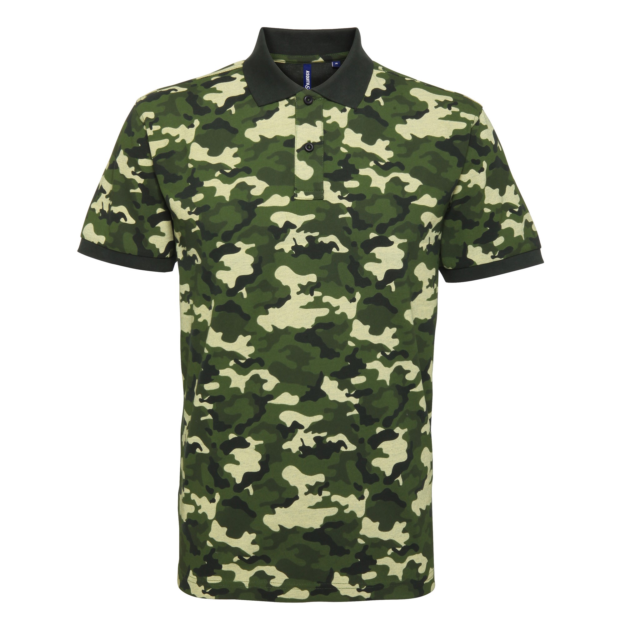Asquith & Fox Mens Short Sleeve Camo Print Polo Shirt RW5351 - Picture 4 of 10