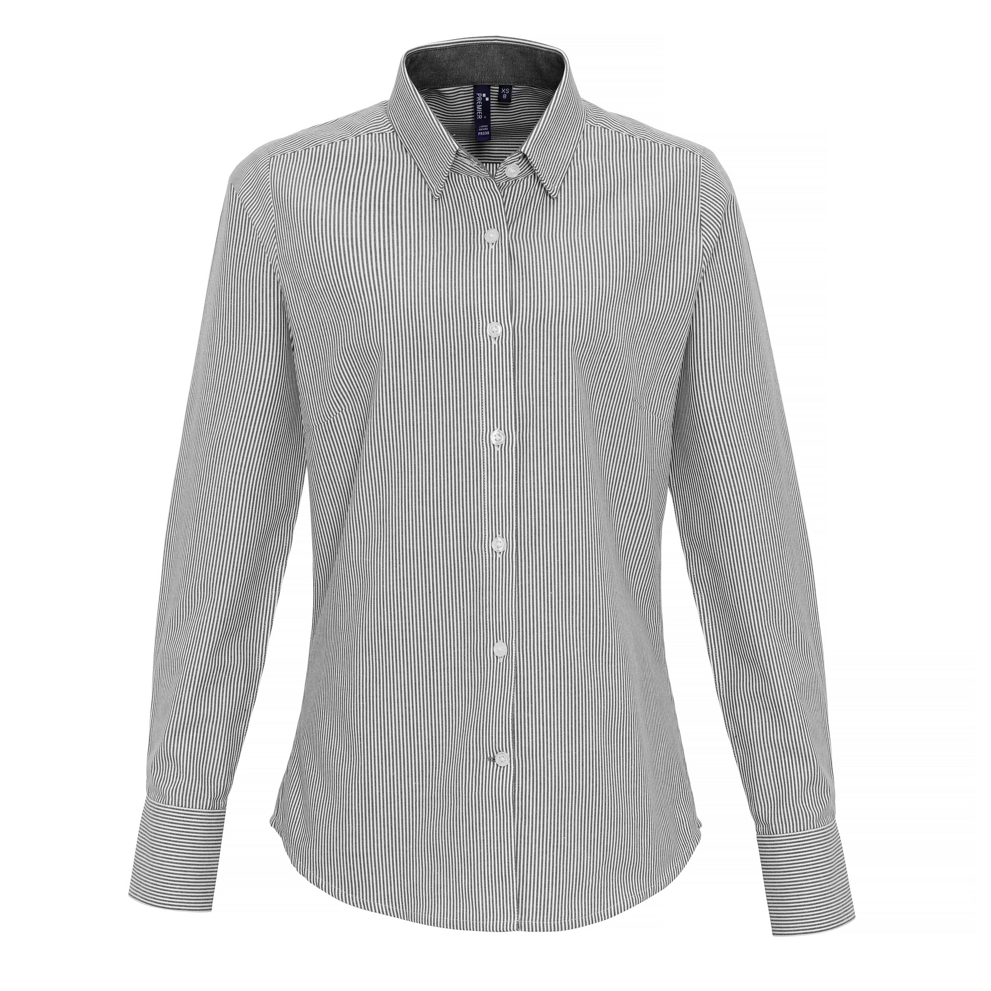 Premier Womens/Ladies Cotton Rich Oxford Stripe Blouse (RW6593) - Picture 5 of 16