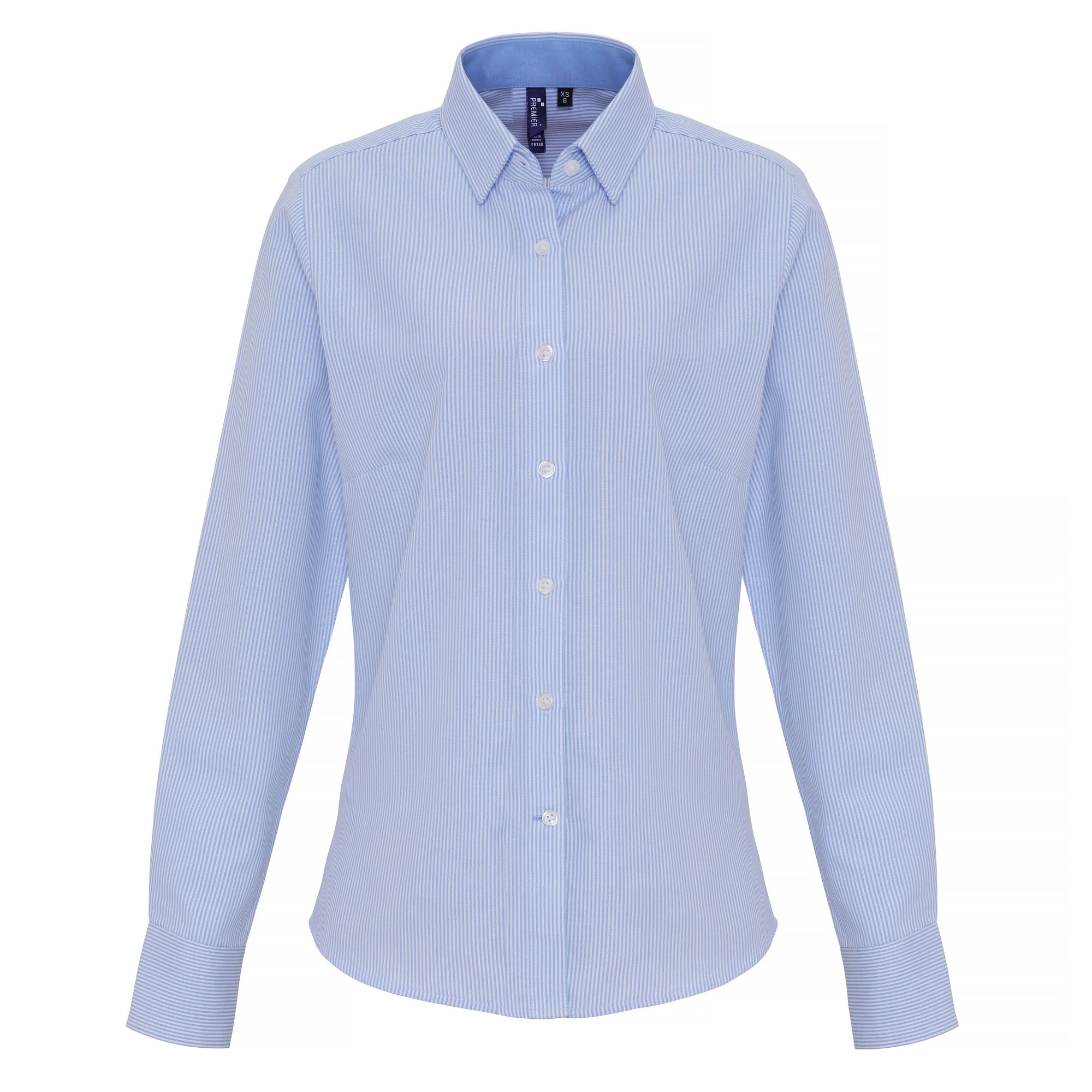 Premier Womens/Ladies Cotton Rich Oxford Stripe Blouse (RW6593) - Picture 8 of 16