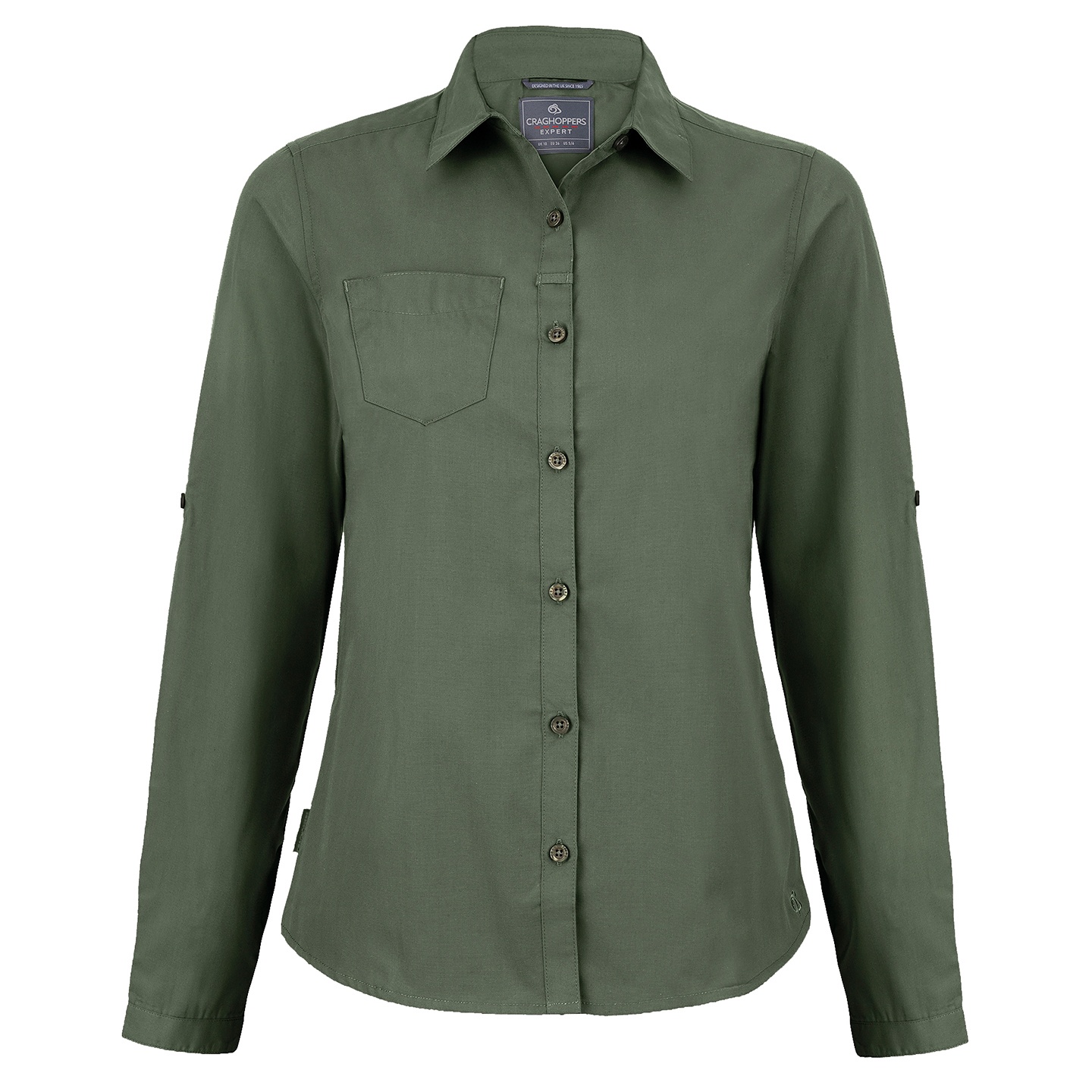 (クラグホッパーズ) Craghoppers レディース Expert Kiwi 長袖シャツ トップス RW8133 (ブラック) Expert Womens Kiwi Long Sleeved Shirt - Carbon Grey